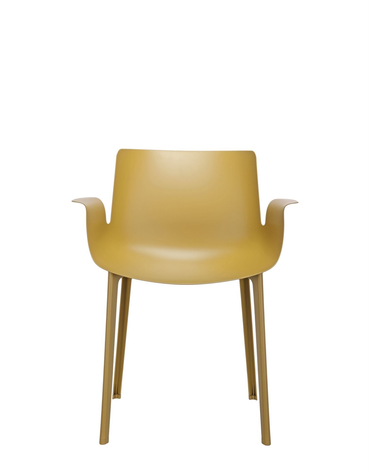 Kartell Piuma Sedia Designer Piero Lissoni in Polimero Termoplastico con Fibre di Carbonio e Trattamento Soft Touch, Senape, 62x77x54 cm