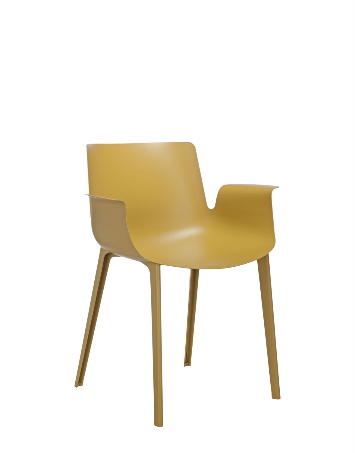 Kartell Piuma Sedia Designer Piero Lissoni in Polimero Termoplastico con Fibre di Carbonio e Trattamento Soft Touch, Senape, 62x77x54 cm