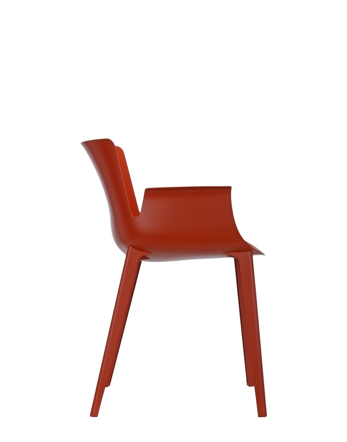Kartell Piuma Sedia - Polimero termoplastico con Fibre di Carbonio, Soft Touch, Arancio Ruggine, 62x77x54 cm, Design Piero Lissoni