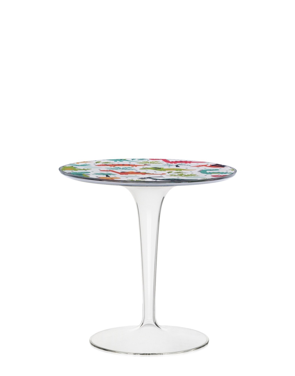 Kartell Tip Top Tavolino per Bambini - Design Philippe Starck, Gamba Trasparente, Diametro 48 cm