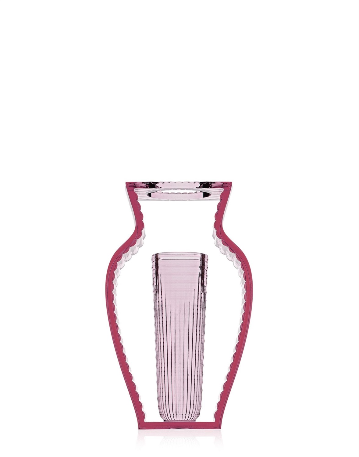 Kartell I Shine Vaso Rosa - Design Eugeni Quitllet, 20x33x9.5 cm, PMMA Trasparente, Indoor/Outdoor, Made in Italy