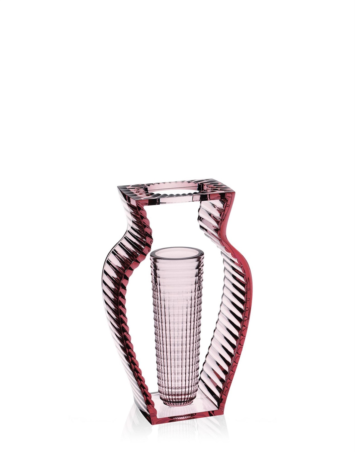 Kartell I Shine Vaso Rosa - Design Eugeni Quitllet, 20x33x9.5 cm, PMMA Trasparente, Indoor/Outdoor, Made in Italy