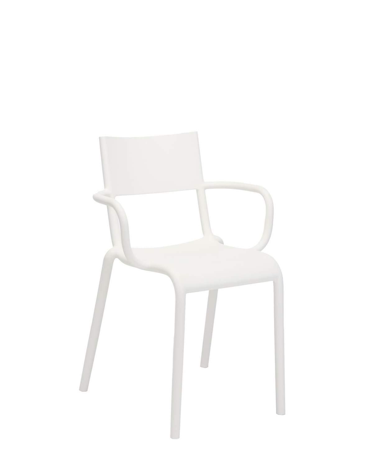 Kartell Generic A Sedia - Design Philippe Starck, Bianco, Set da 2, Impilabile, 52.5 x 79 x 52 cm