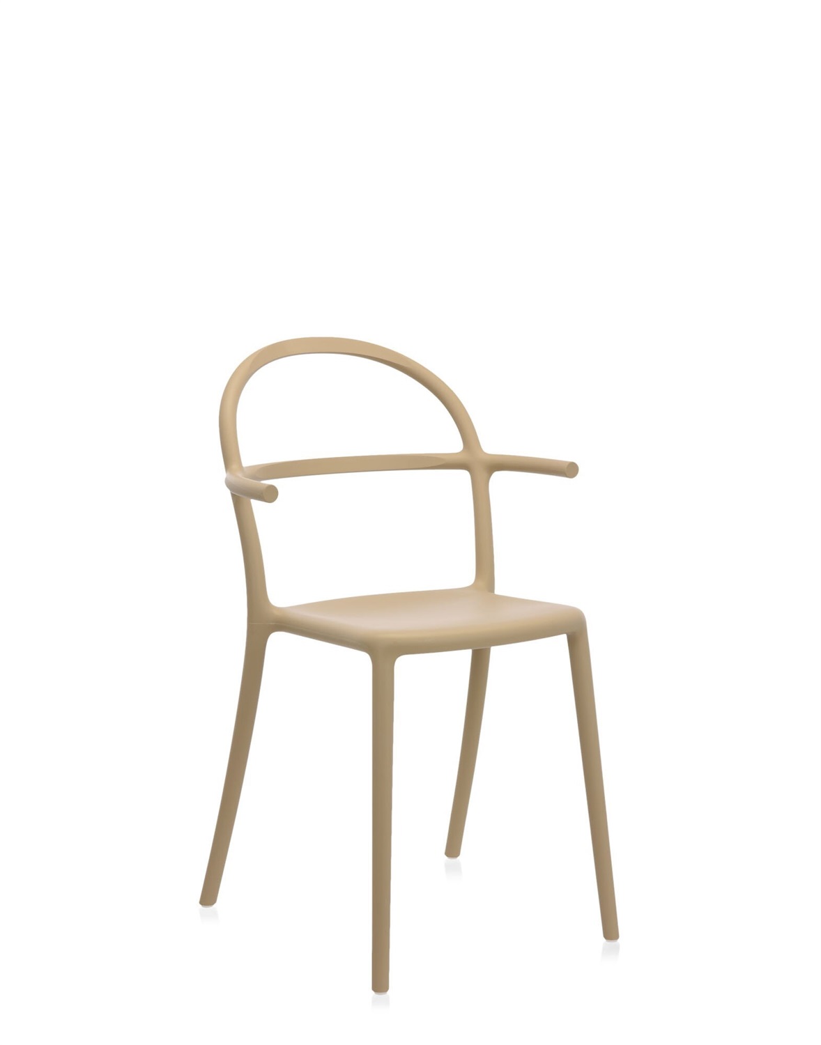 Kartell Generic C Poltrona Impilabile Beige - Design Philippe Starck - 52 x 83.5 x 51 cm