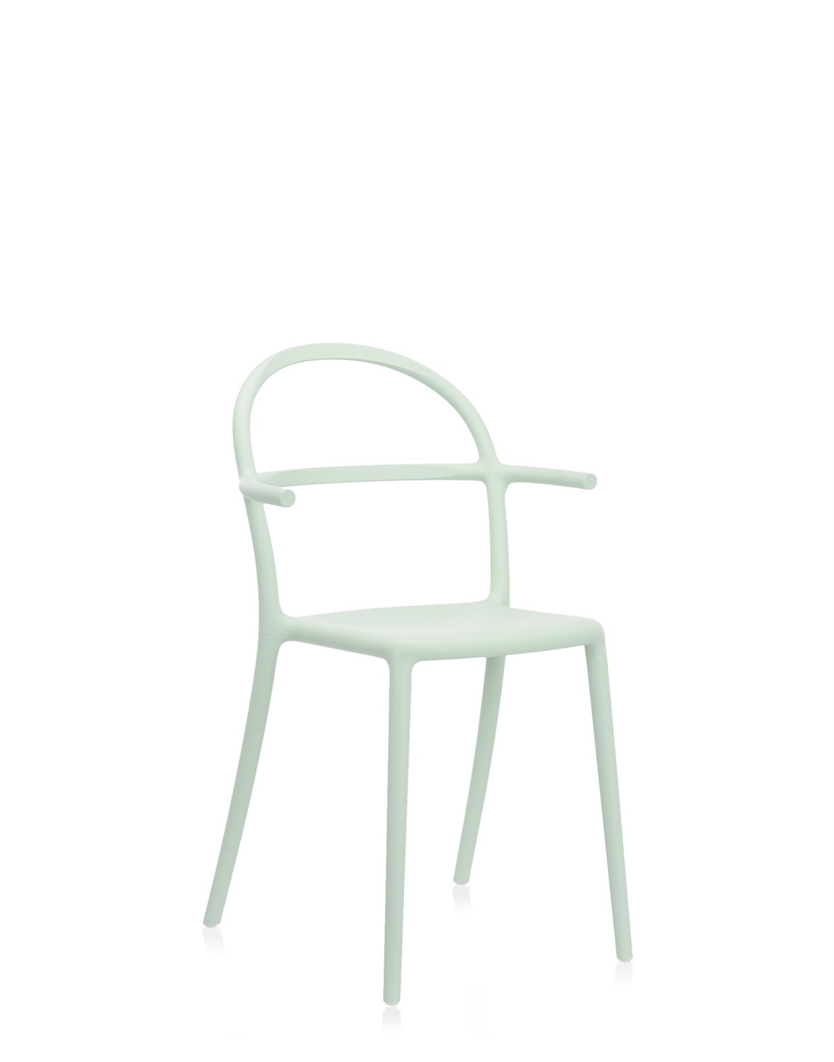 Kartell Generic C Sedia da Ristorante e Sala da Pranzo - Verde Salvia, Design Philippe Starck, Set da 2, Impilabile, Indoor/Outdoor