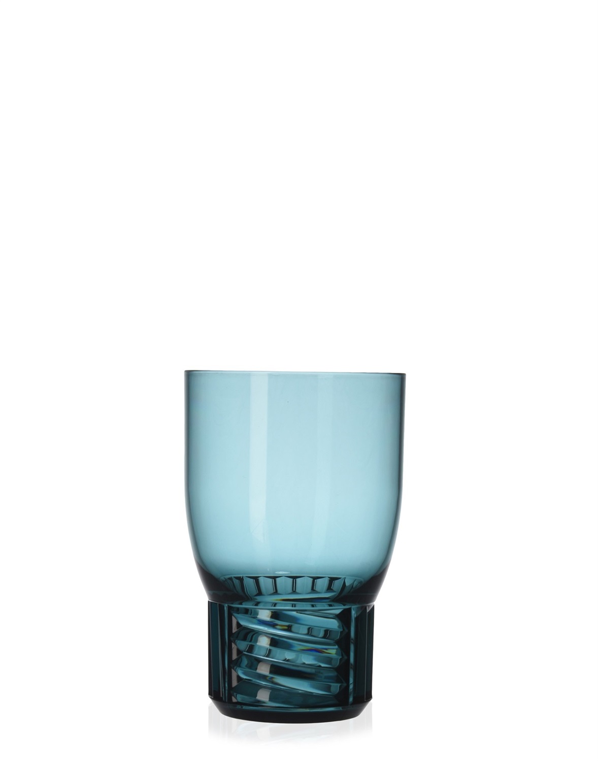 Kartell Trama Bicchiere da Acqua Blu - Set da 4 - Design Patricia Urquiola - Tecnopolimero - Ø 8,5 x H 13 cm