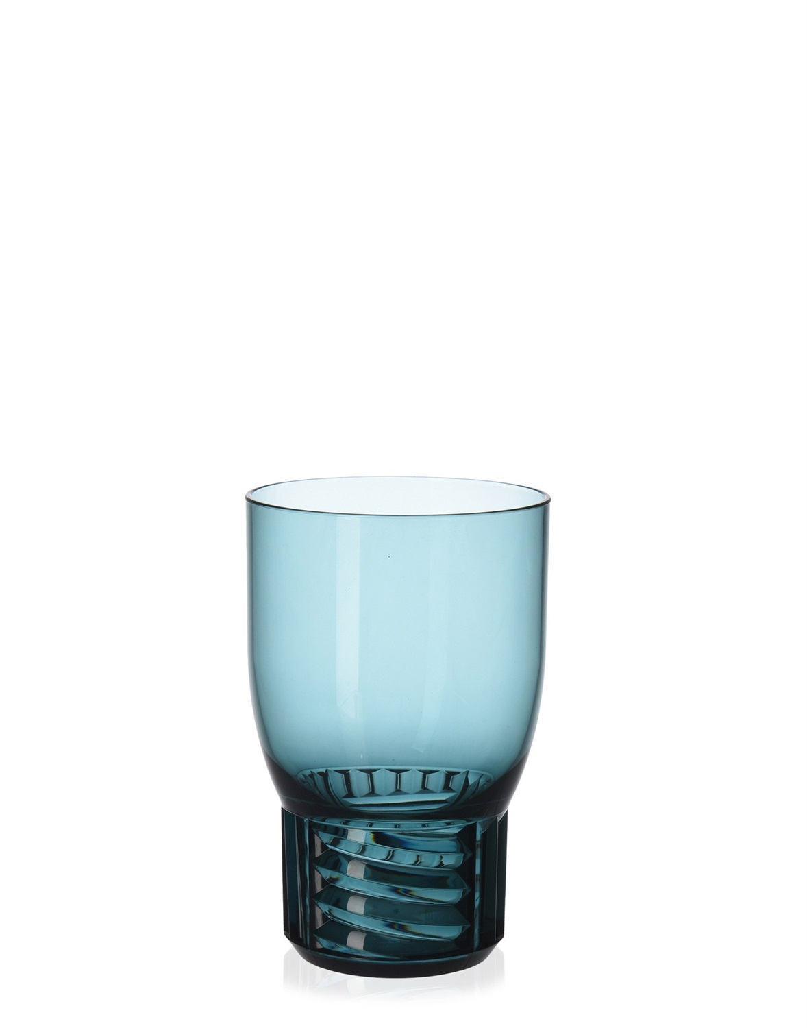 Kartell Trama Bicchiere da Acqua Blu - Set da 4 - Design Patricia Urquiola - Tecnopolimero - Ø 8,5 x H 13 cm