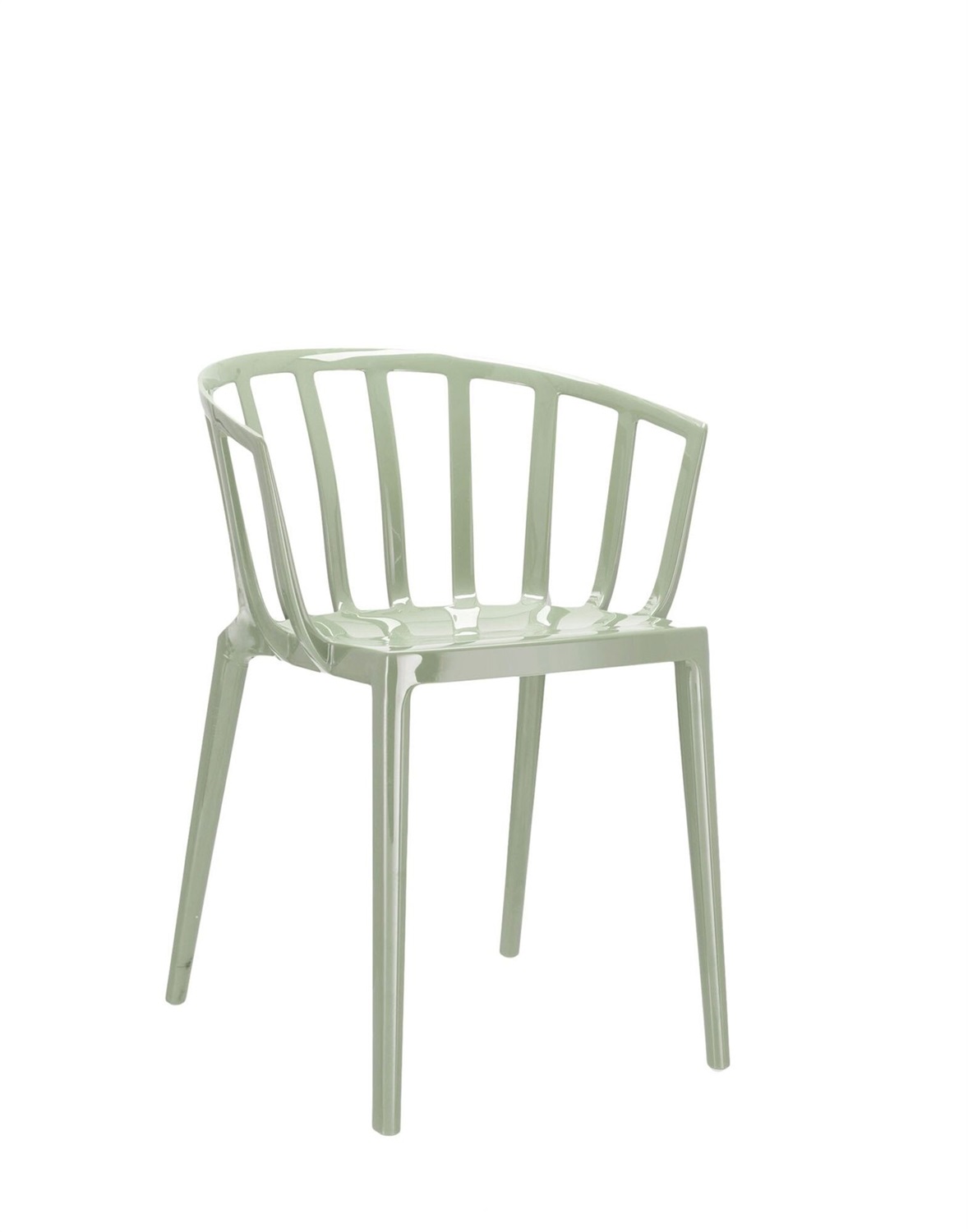 Kartell 5806 Poltrona Impilabile Venice Verde Salvia in Policarbonato - Design Philippe Starck - Set da 2