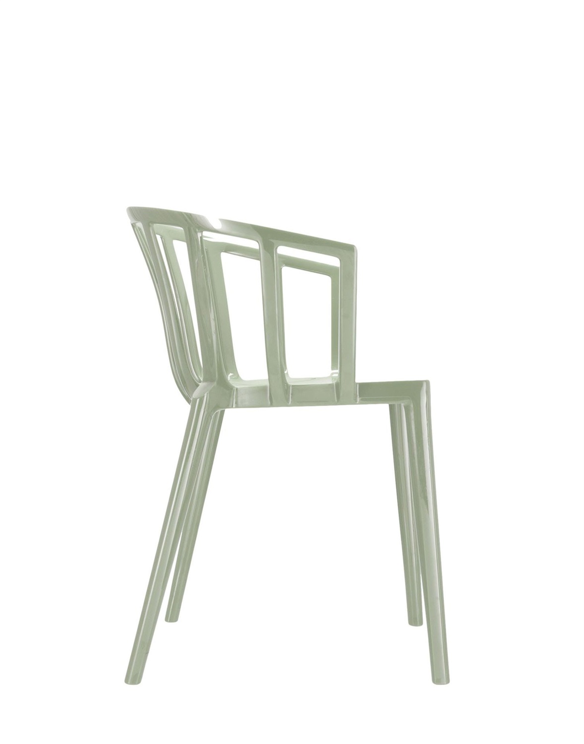 Kartell 5806 Poltrona Impilabile Venice Verde Salvia in Policarbonato - Design Philippe Starck - Set da 2