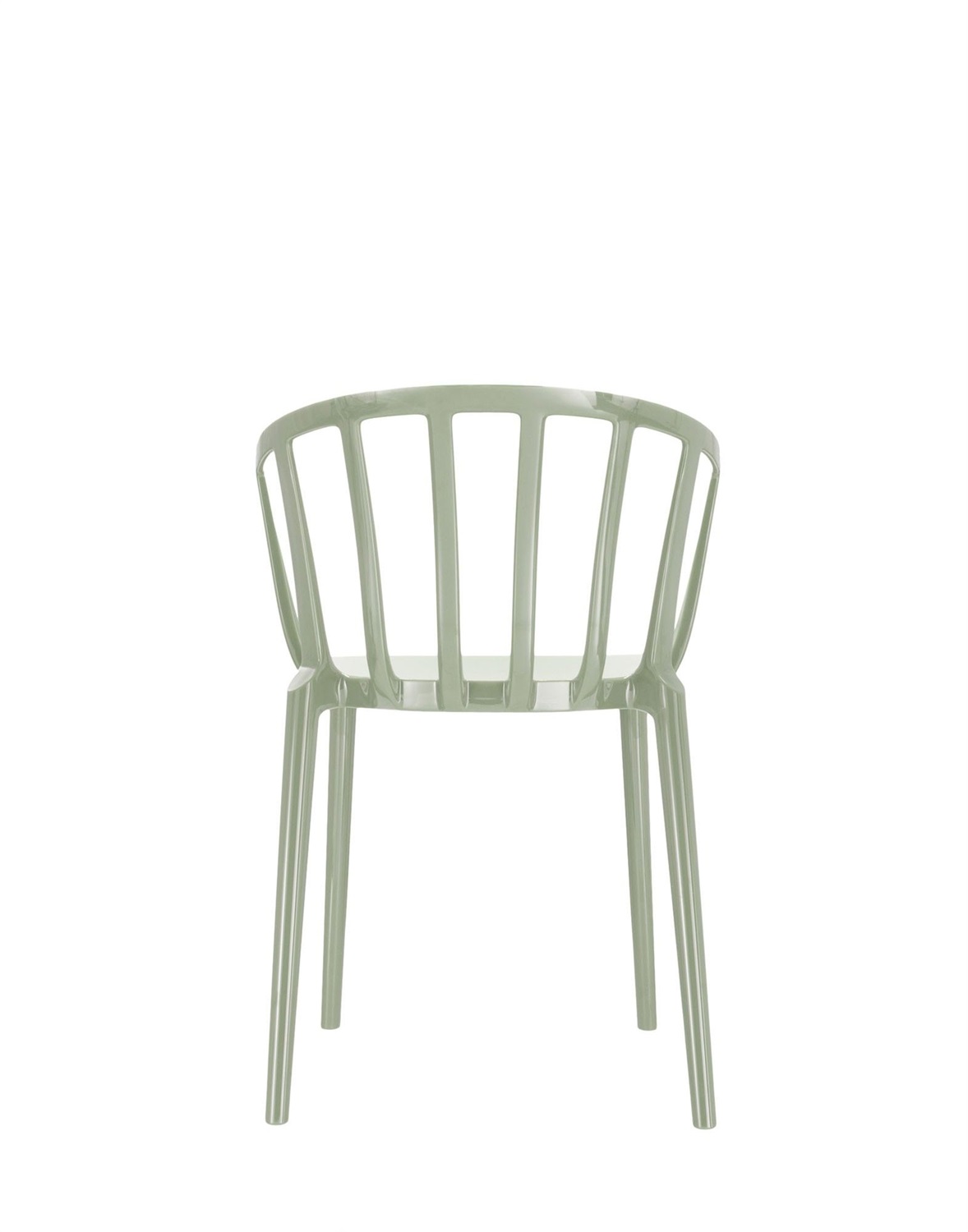 Kartell 5806 Poltrona Impilabile Venice Verde Salvia in Policarbonato - Design Philippe Starck - Set da 2