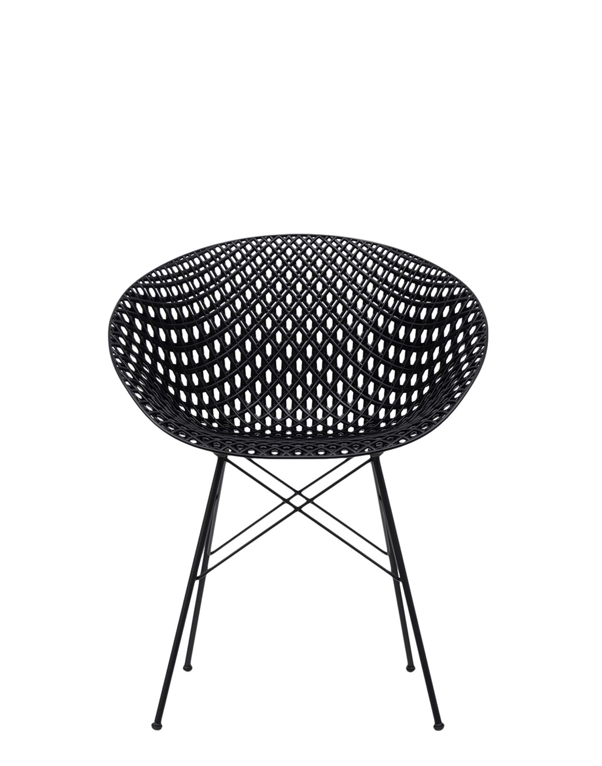 Kartell Sedia Smatrik - Design Tokujin Yoshioka - Nero - Policarbonato - H 77 cm, L 61 cm, P 55 cm, H seduta 44 cm