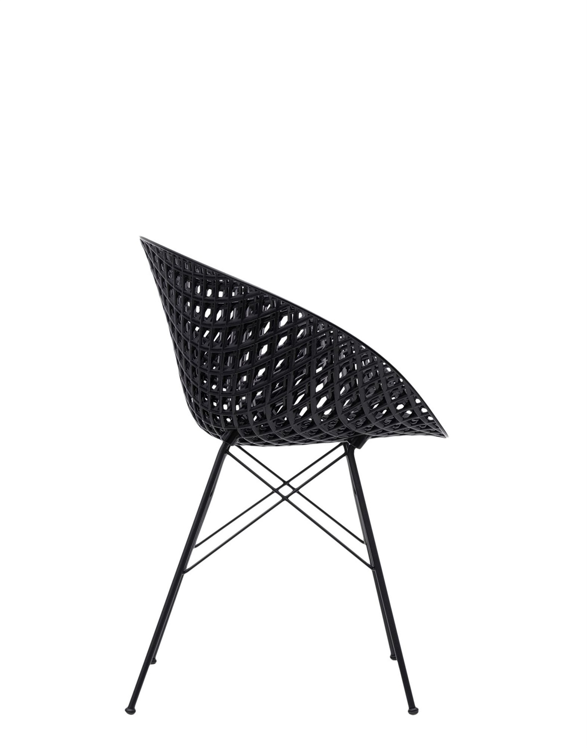 Kartell Sedia Smatrik - Design Tokujin Yoshioka - Nero - Policarbonato - H 77 cm, L 61 cm, P 55 cm, H seduta 44 cm