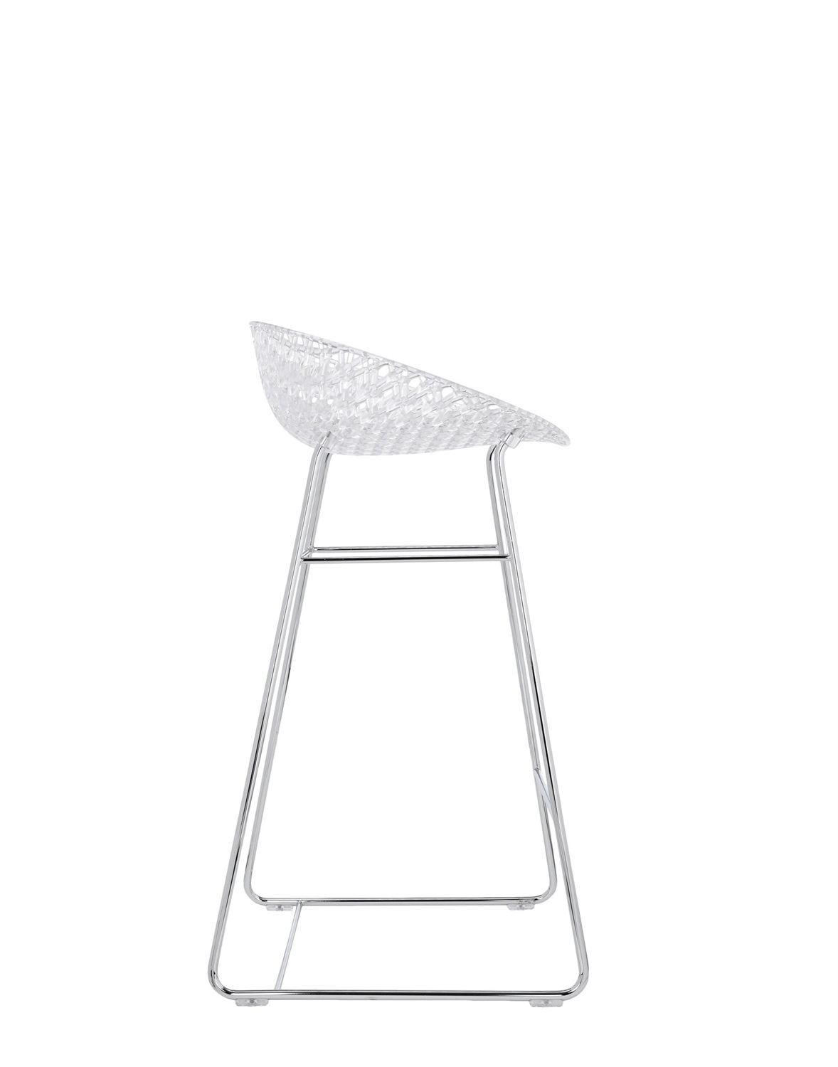Kartell Sgabello Smatrik - Trasparente in Policarbonato con Struttura Cromata - Design di Tokujin Yoshioka