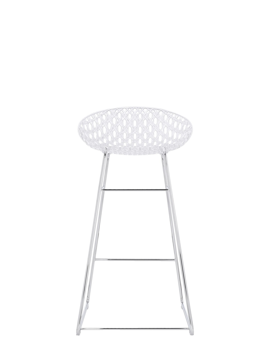 Kartell Sgabello Smatrik - Trasparente in Policarbonato con Struttura Cromata - Design di Tokujin Yoshioka