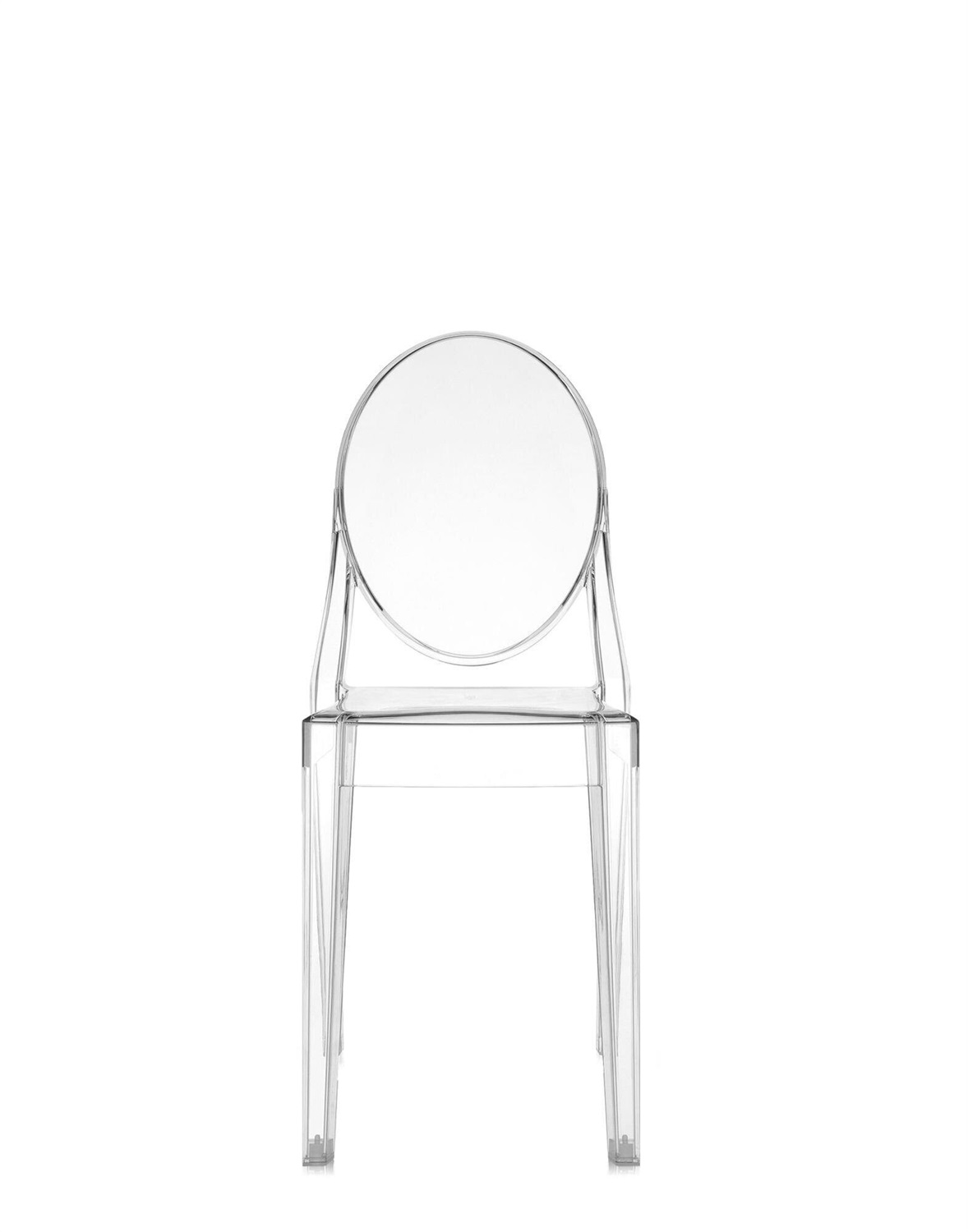Kartell Victoria Ghost - Set da 4 Sedie Impilabili in Policarbonato Trasparente - Design Philippe Starck