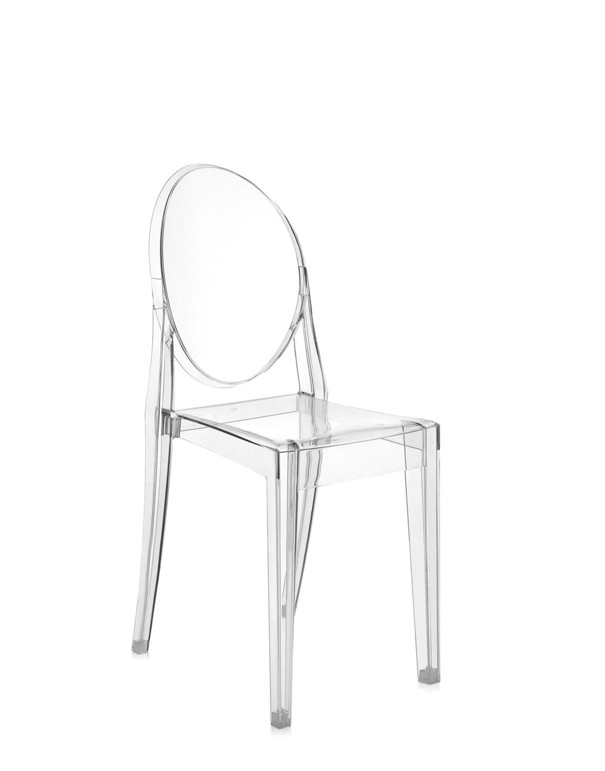 Kartell Victoria Ghost - Set da 4 Sedie Impilabili in Policarbonato Trasparente - Design Philippe Starck