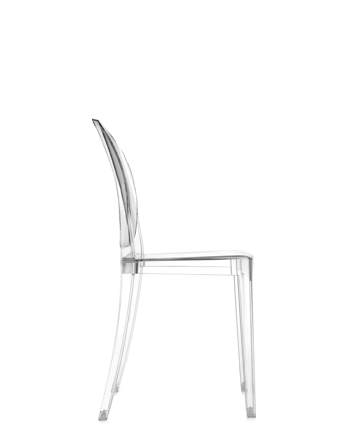 Kartell Victoria Ghost - Set da 4 Sedie Impilabili in Policarbonato Trasparente - Design Philippe Starck