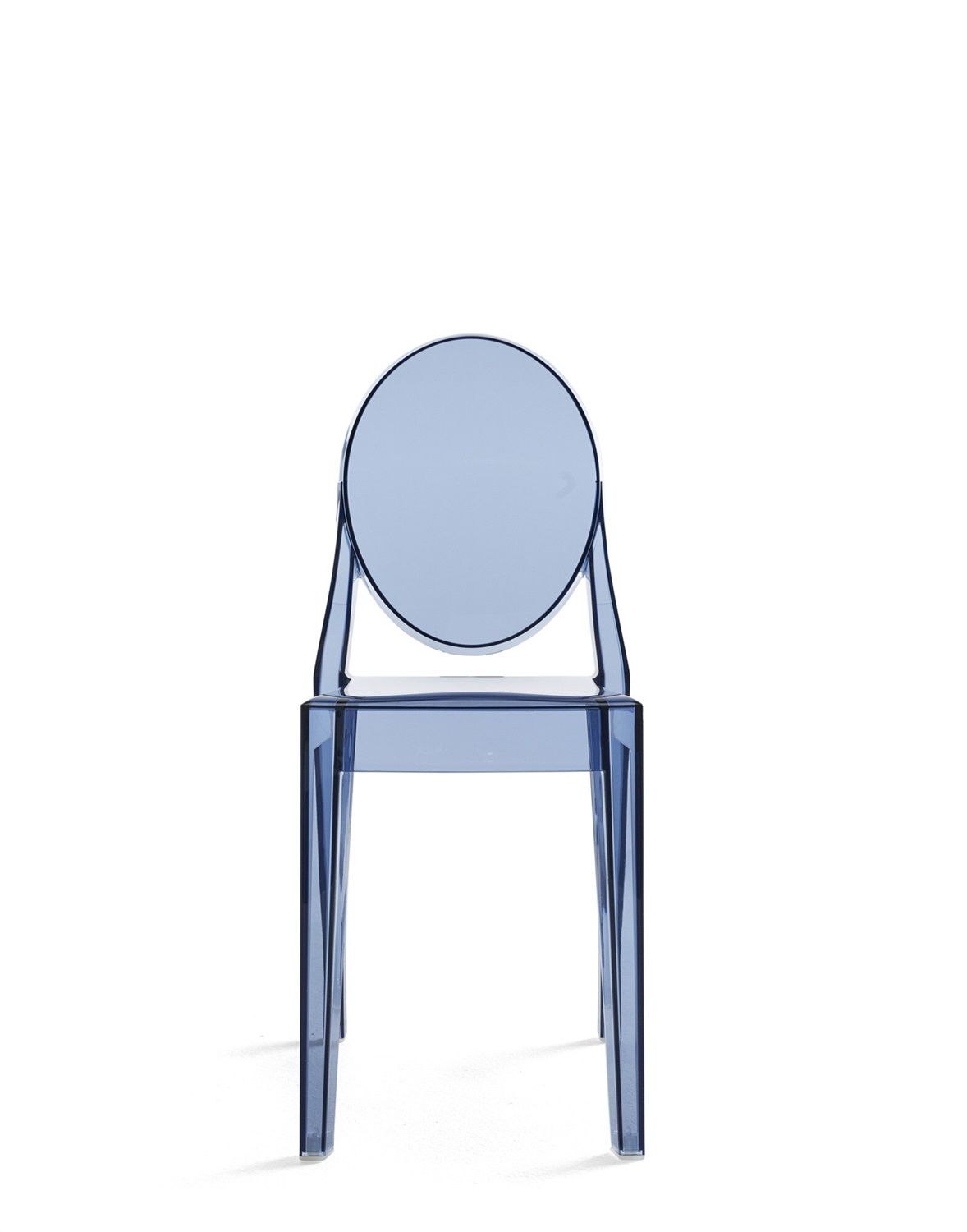 Kartell Sedia Victoria Ghost - Impilabile in Policarbonato 2.0 - Design Philippe Starck - Blu/Azzurro polvere