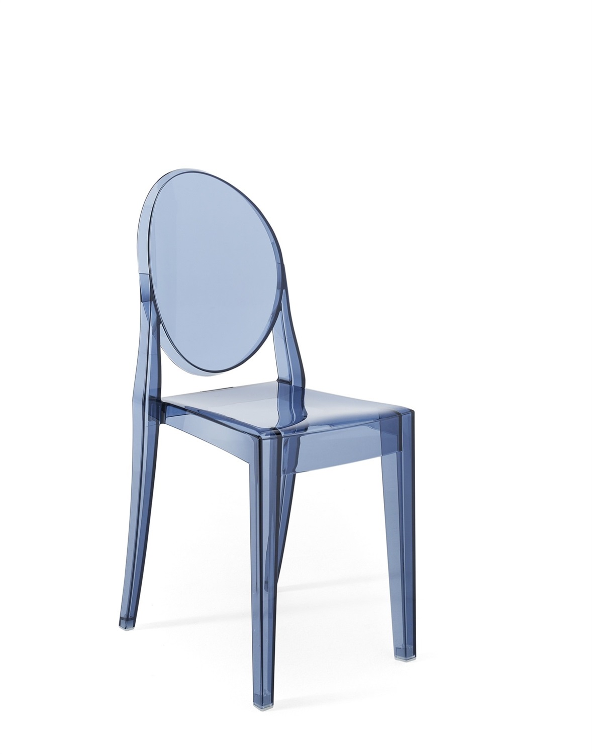 Kartell Sedia Victoria Ghost - Impilabile in Policarbonato 2.0 - Design Philippe Starck - Blu/Azzurro polvere