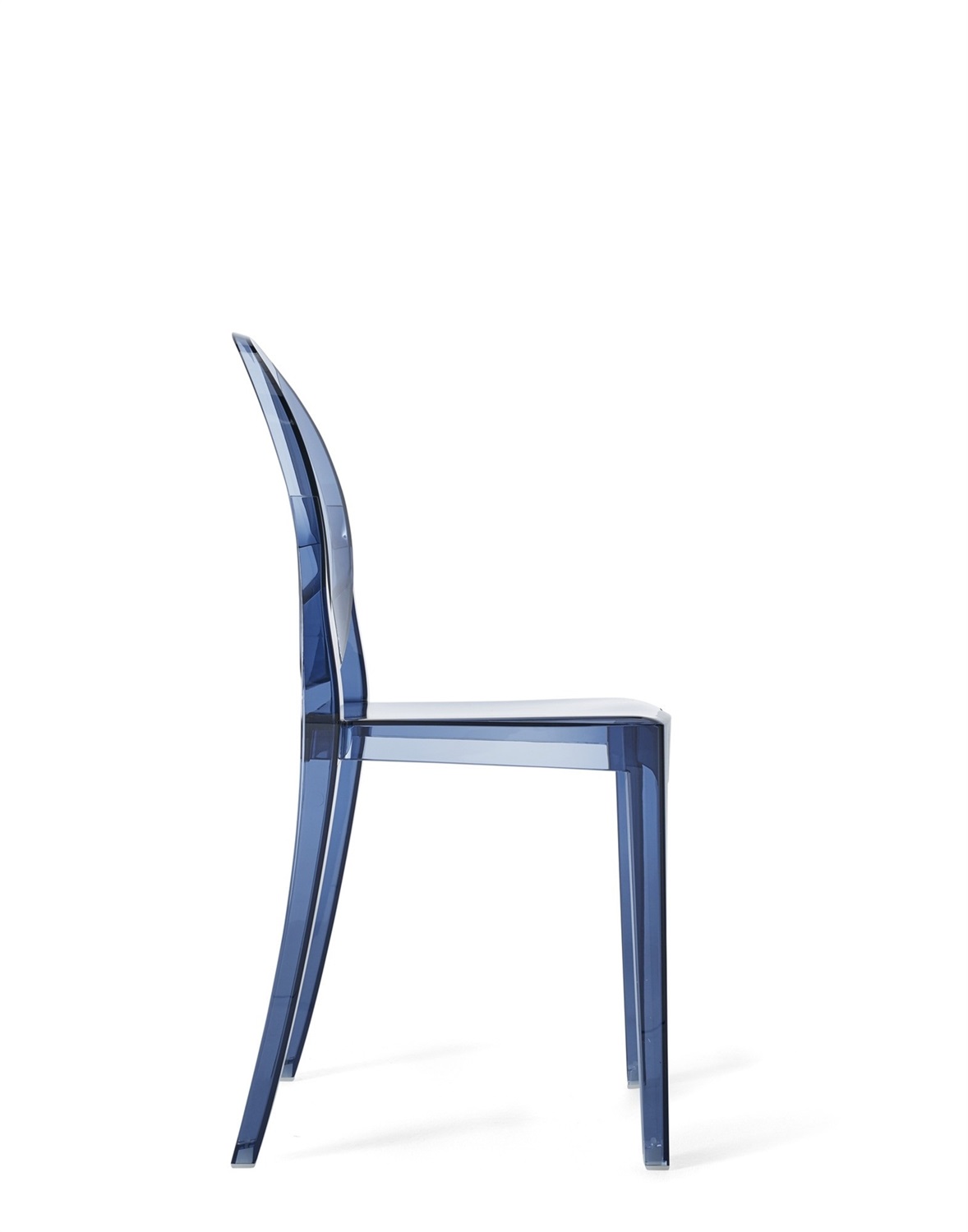 Kartell Sedia Victoria Ghost - Impilabile in Policarbonato 2.0 - Design Philippe Starck - Blu/Azzurro polvere