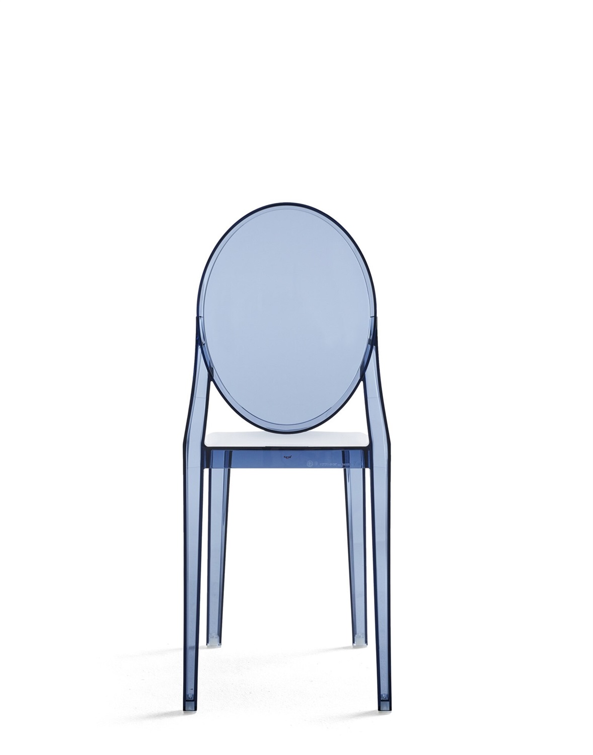 Kartell Sedia Victoria Ghost - Impilabile in Policarbonato 2.0 - Design Philippe Starck - Blu/Azzurro polvere