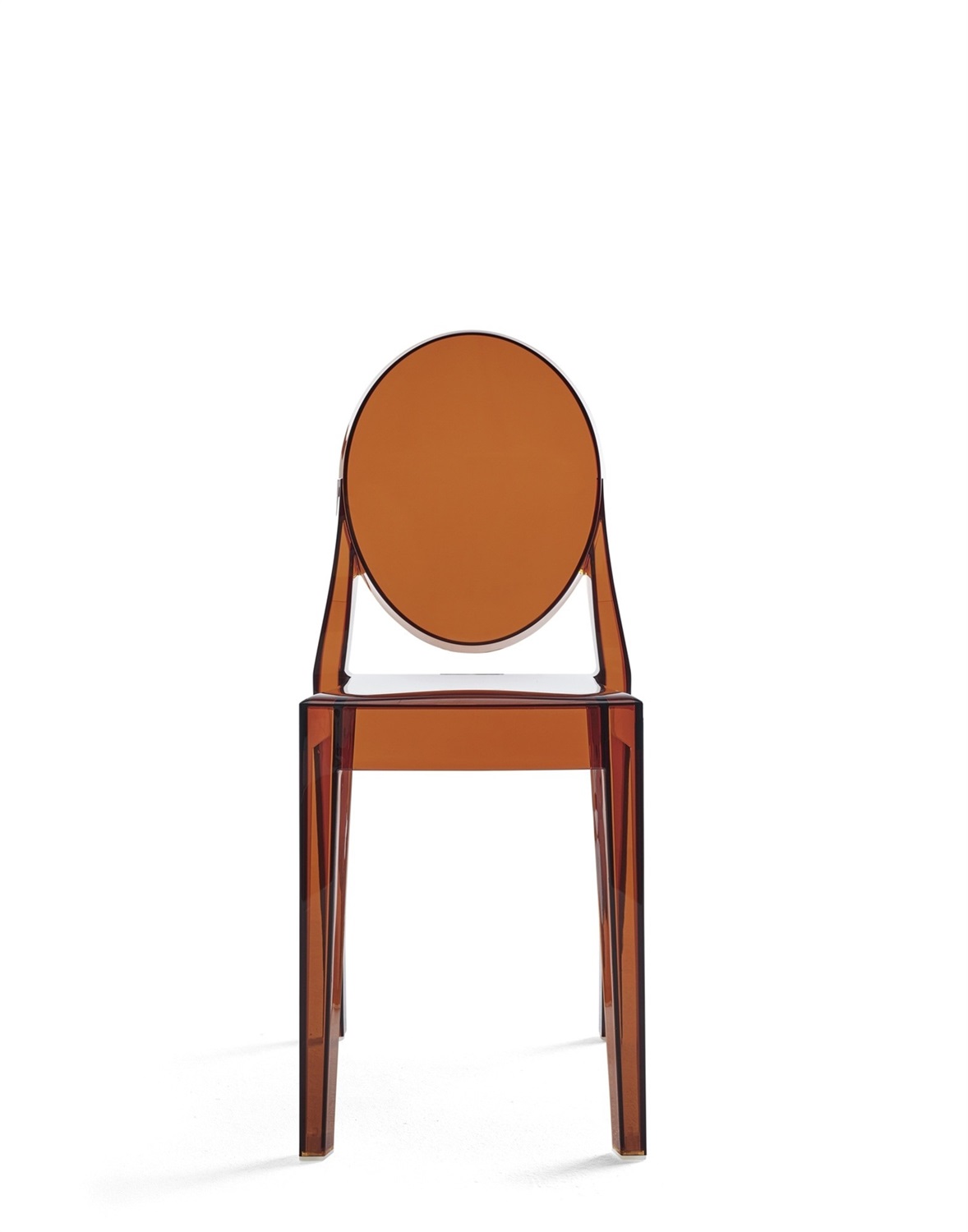 Kartell Sedia Victoria Ghost - Impilabile, Policarbonato 2.0, Design Philippe Starck, Arancione