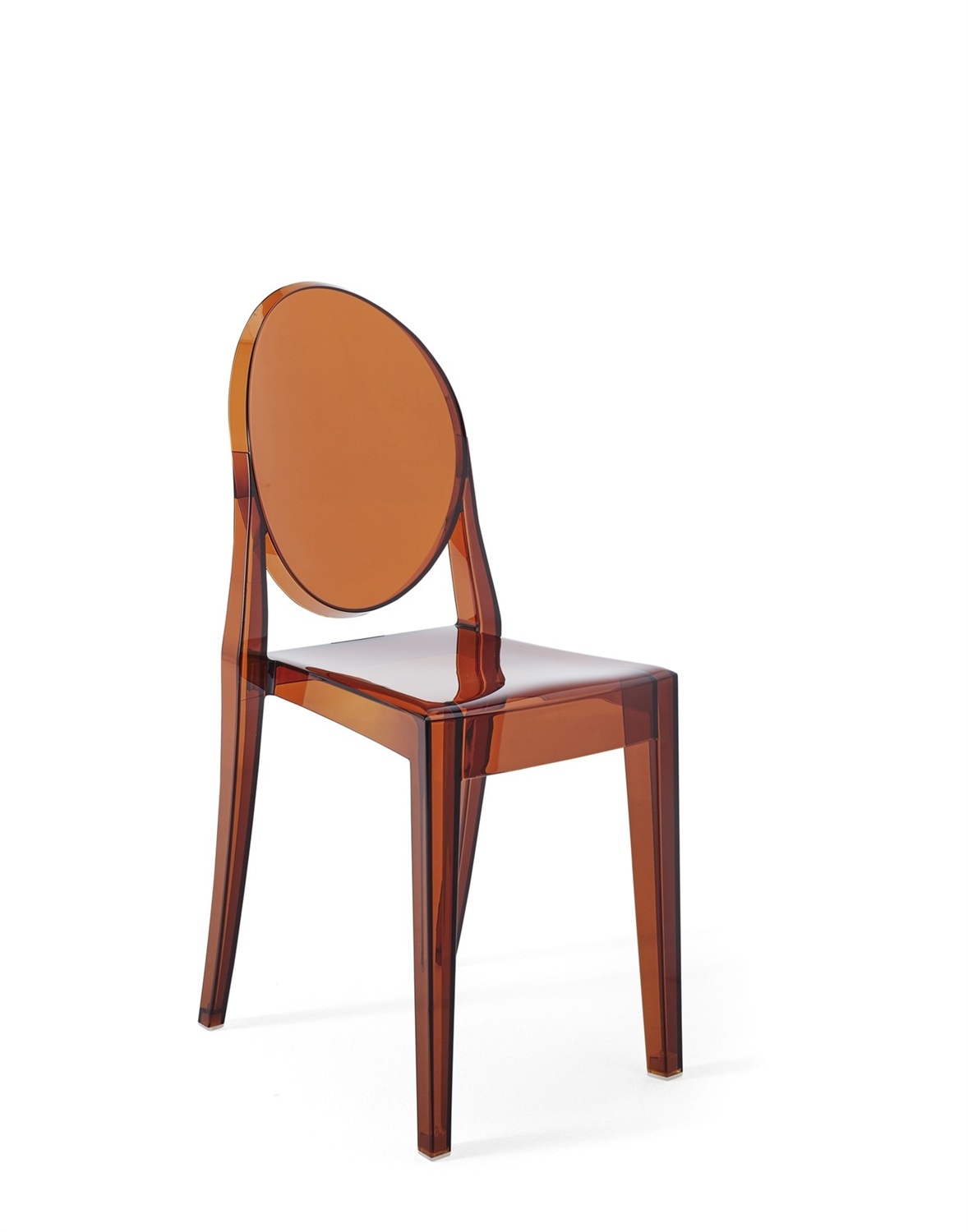 Kartell Sedia Victoria Ghost - Impilabile, Policarbonato 2.0, Design Philippe Starck, Arancione