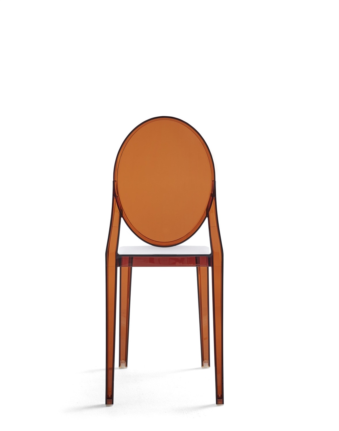 Kartell Sedia Victoria Ghost - Impilabile, Policarbonato 2.0, Design Philippe Starck, Arancione