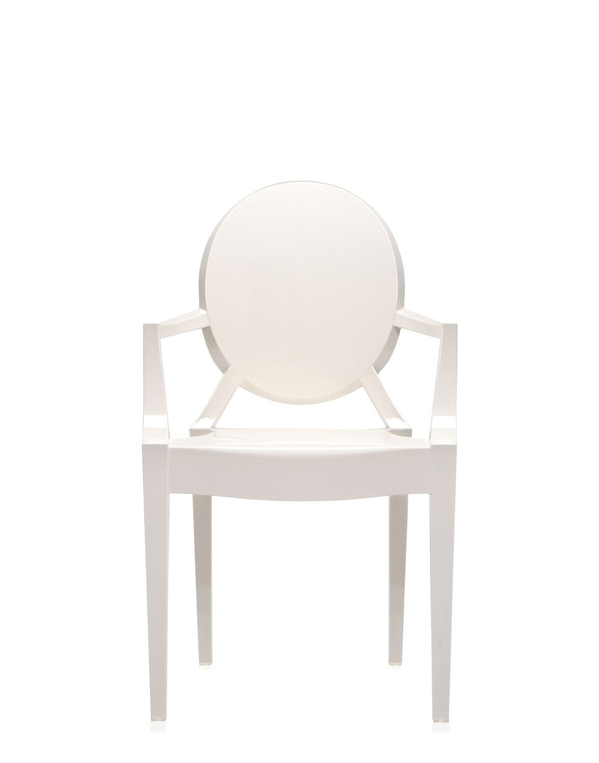 Kartell Louis Ghost Sedia Impilabile in Policarbonato Bianco Lucido - Design Philippe Starck