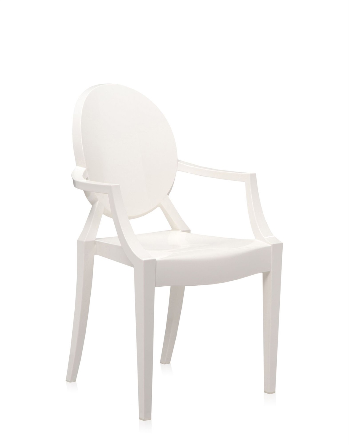 Kartell Louis Ghost Sedia Impilabile in Policarbonato Bianco Lucido - Design Philippe Starck