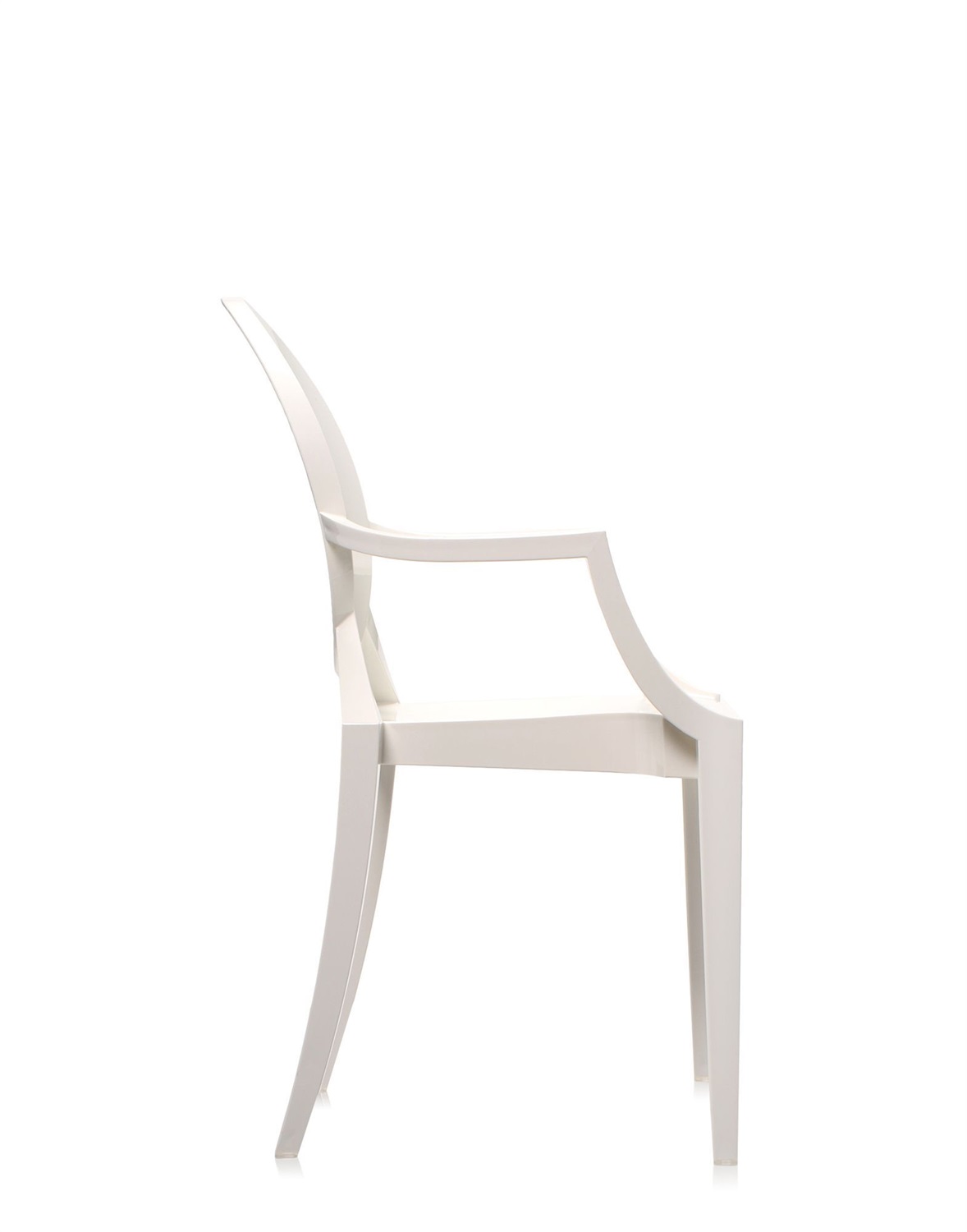 Kartell Louis Ghost Sedia Impilabile in Policarbonato Bianco Lucido - Design Philippe Starck
