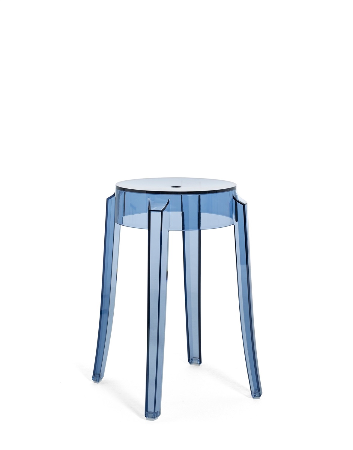 KARTELL Sgabello Charles Ghost - Altezza 46 cm, Design Philippe Starck, Policarbonato Trasparente, Impilabile