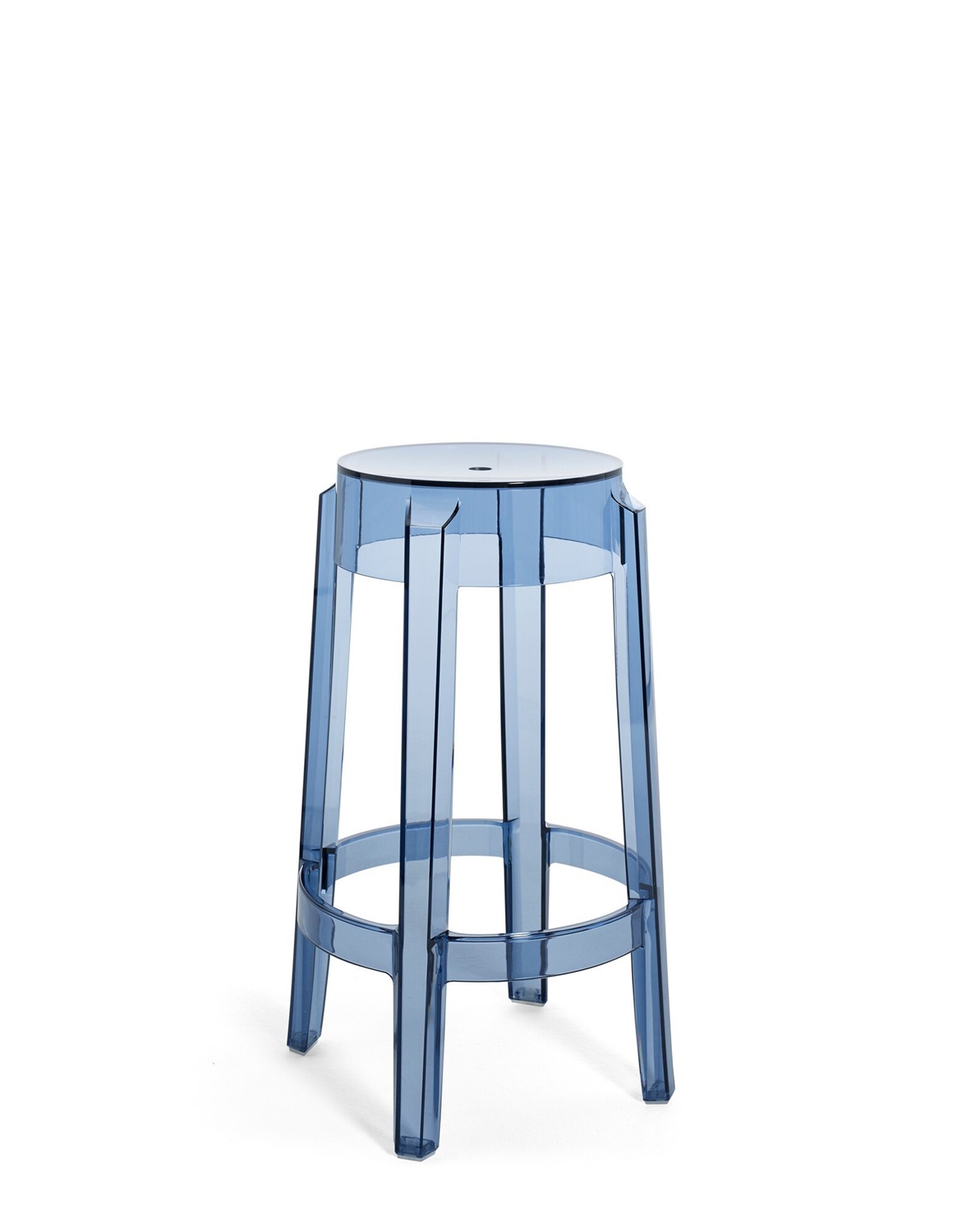 Kartell Charles Ghost Sgabello Alto Impilabile - Altezza 65 cm, Policarbonato Trasparente, Design Philippe Starck