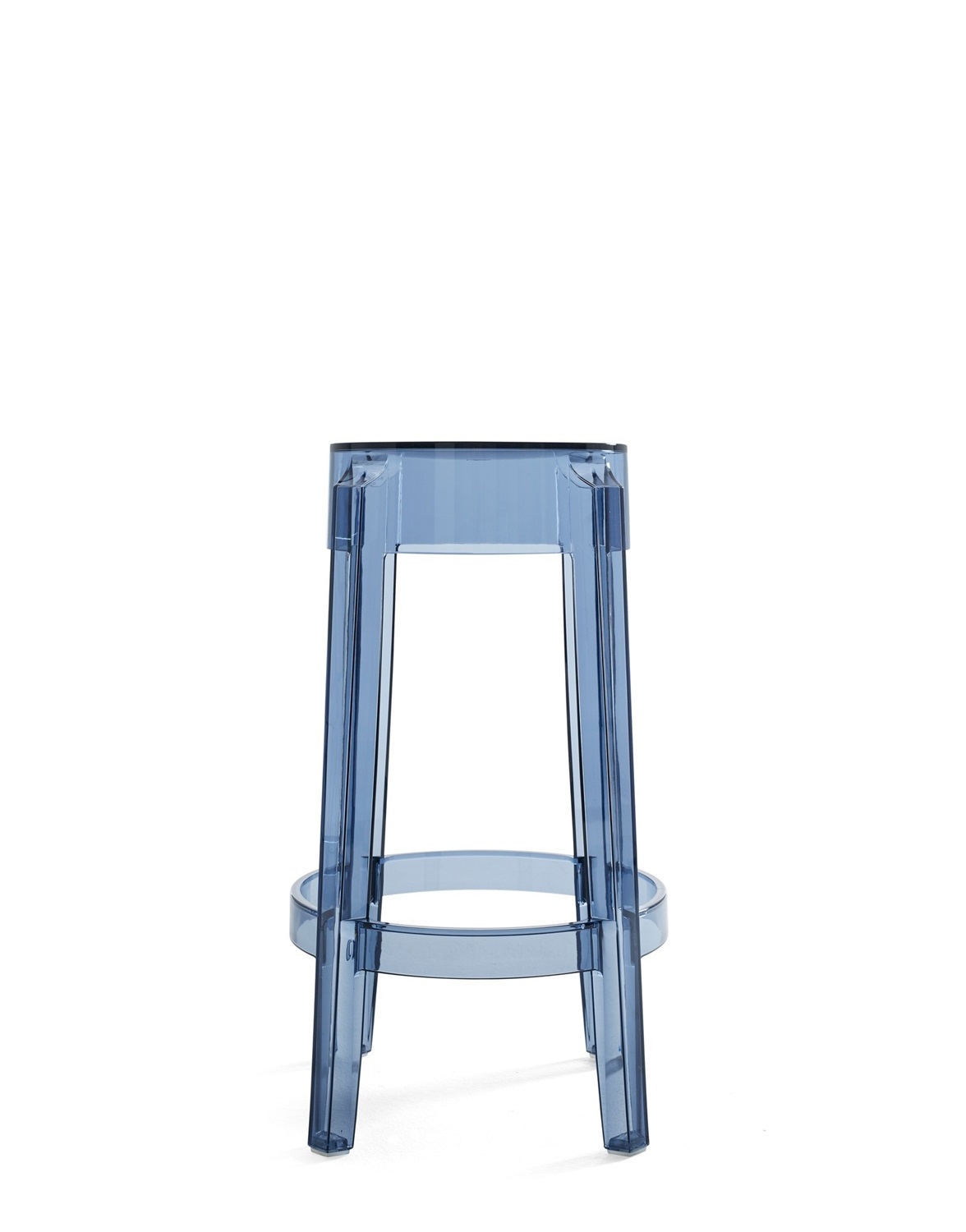 Kartell Charles Ghost Sgabello Alto Impilabile - Altezza 65 cm, Policarbonato Trasparente, Design Philippe Starck