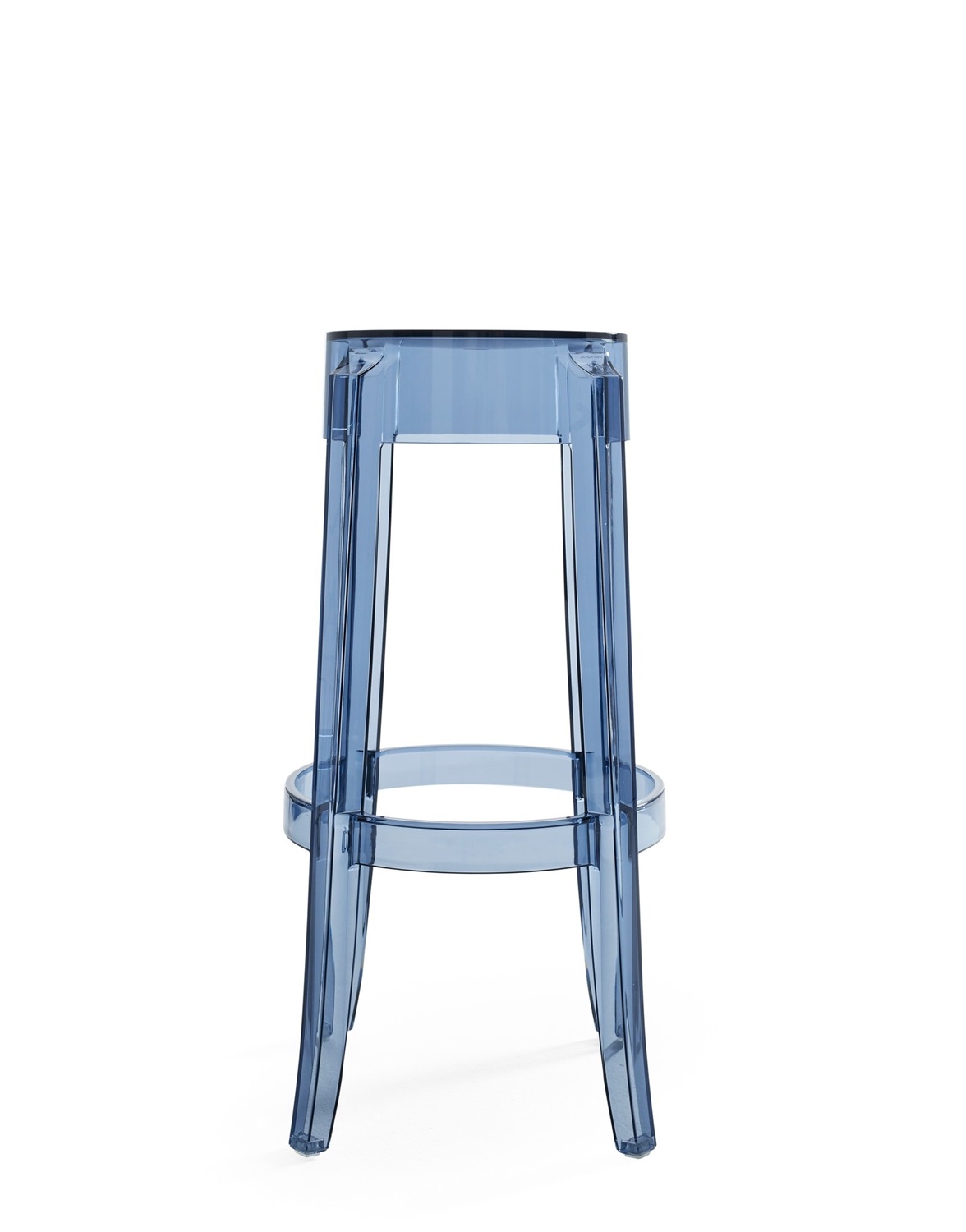 Kartell Charles Ghost Sgabello Alto Impilabile - Altezza 75 cm, Policarbonato Trasparente, Design Philippe Starck