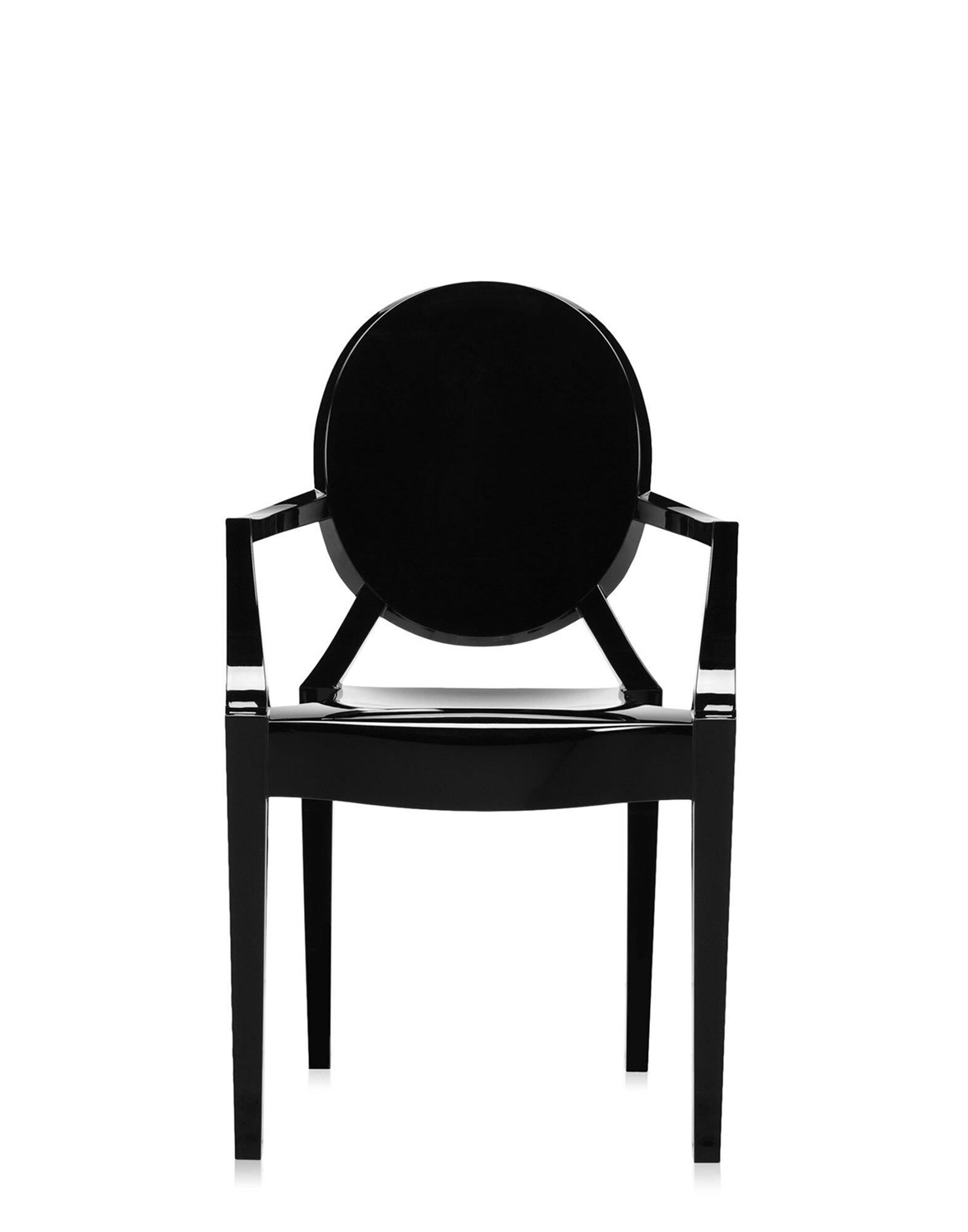 Kartell Poltrona impilabile Louis Ghost - Nero - Policarbonato - Design Philippe Starck