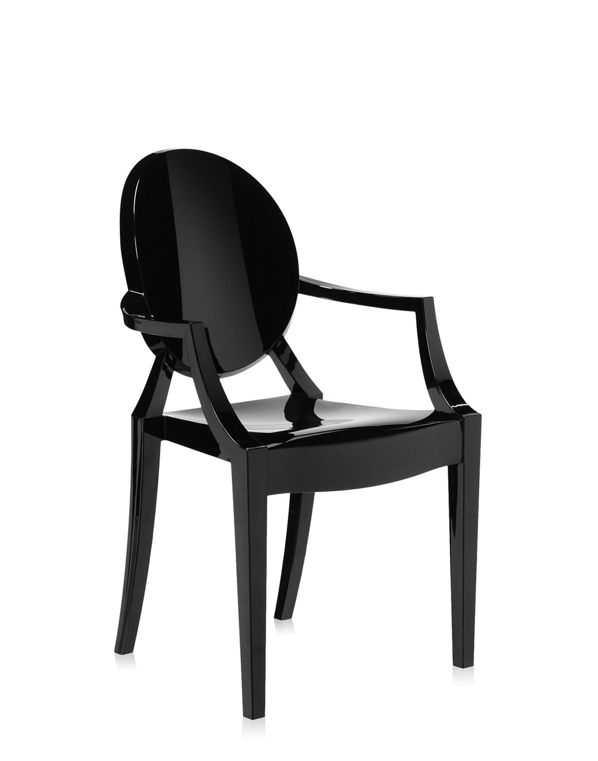 Kartell Poltrona impilabile Louis Ghost - Nero - Policarbonato - Design Philippe Starck