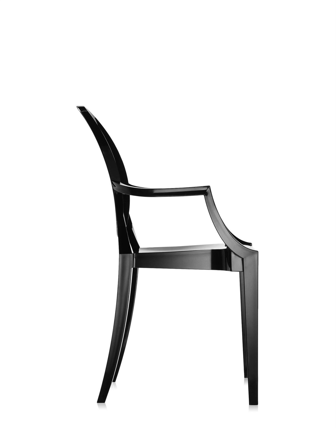 Kartell Poltrona impilabile Louis Ghost - Nero - Policarbonato - Design Philippe Starck