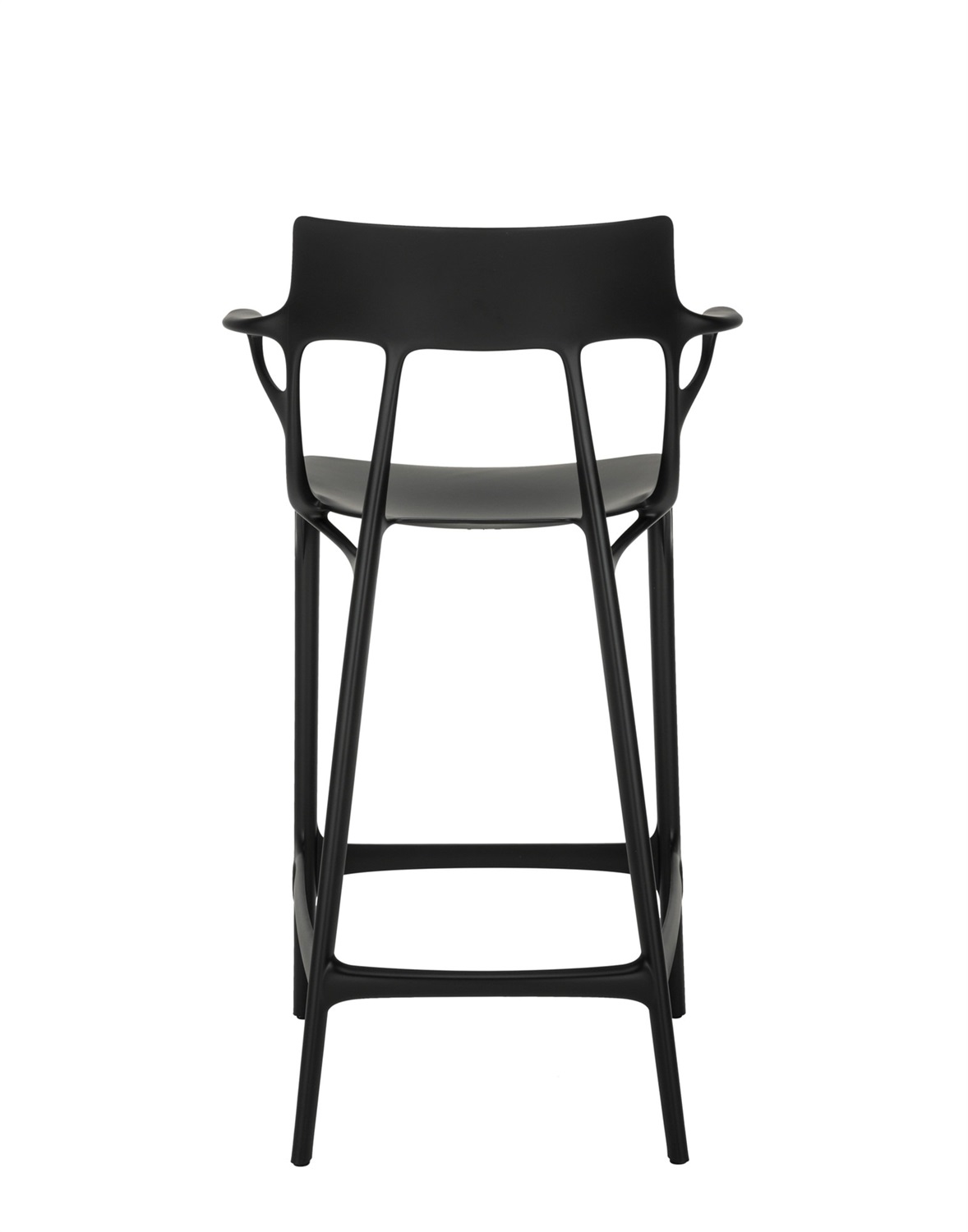 Kartell A.I. Stool Recycled - Sgabello in Tecnopolimero Riciclato, Nero, H 98 cm, Design Philippe Starck