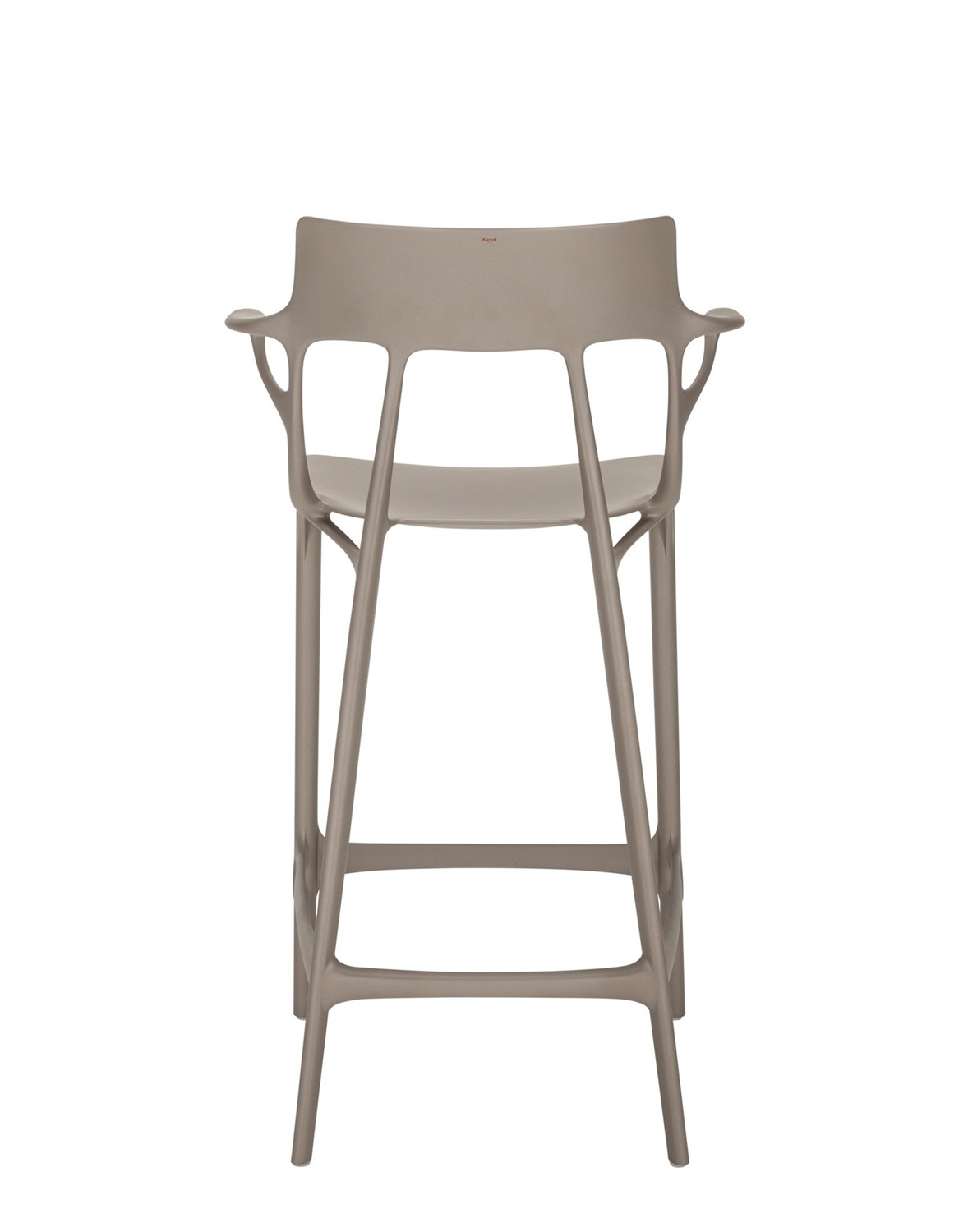 Kartell A.I. Stool Recycled - Sgabello Grigio, H 65/98 cm, Design Philippe Starck, Materiale Riciclato