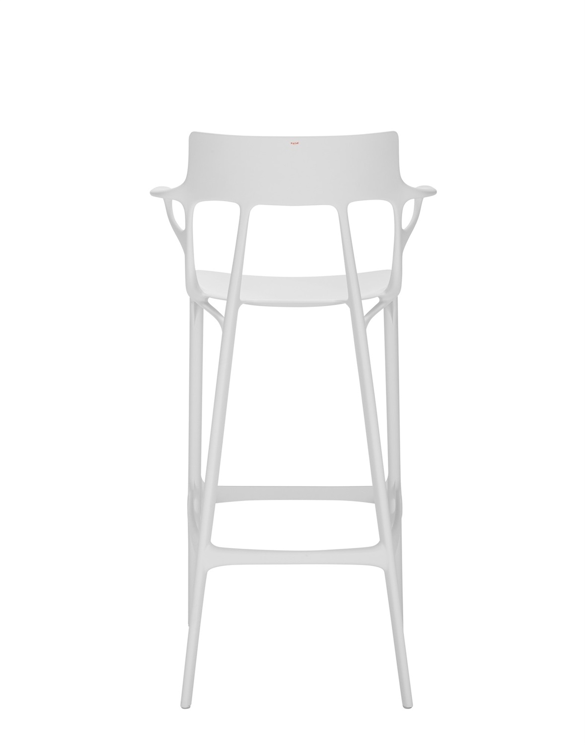 Kartell A.I. Stool Recycled Sgabello Bianco H 75/108 cm - Design Philippe Starck, Materiale Riciclato, Indoor e Outdoor