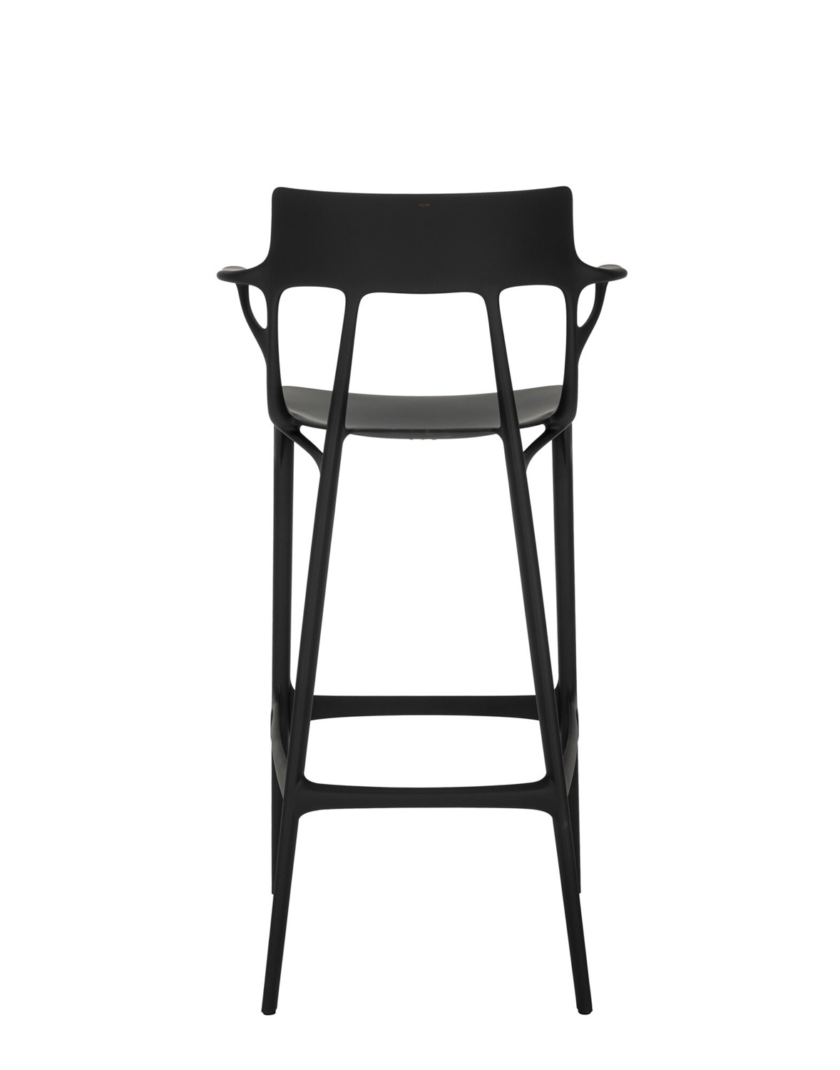 Kartell A.I. Stool Recycled Sgabello Nero - H 65/75 cm, Design Philippe Starck, Materiale Riciclato