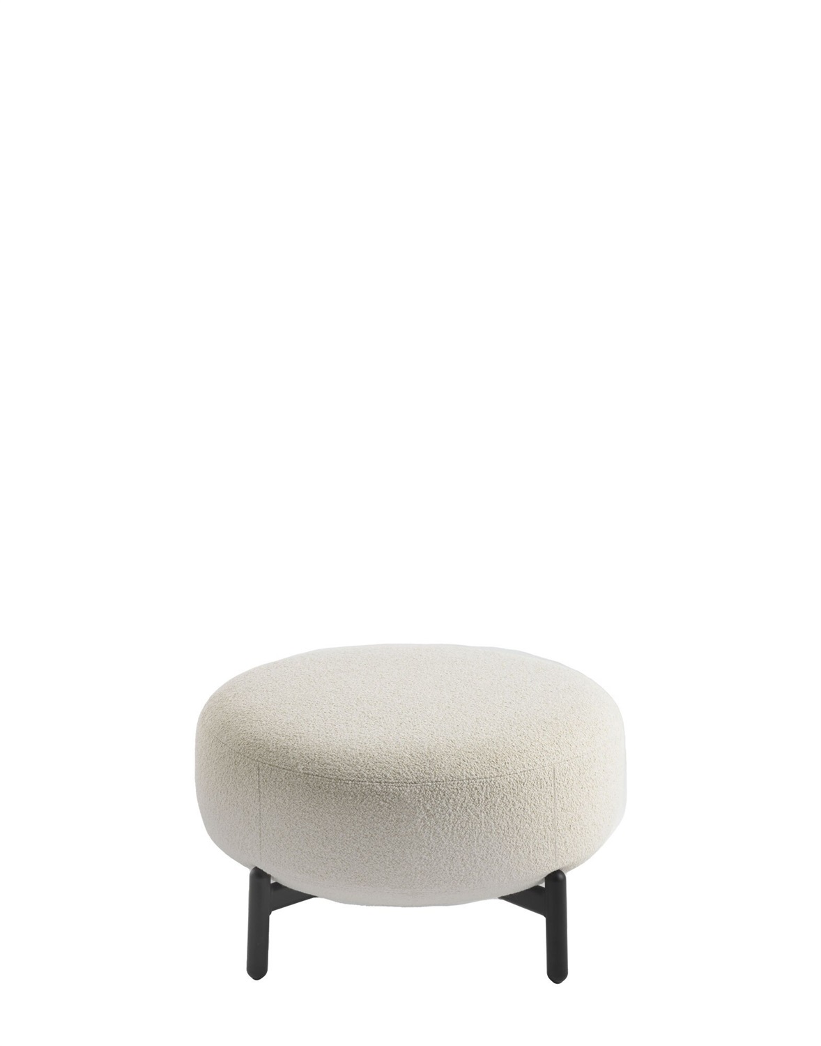 Kartell Pouf Lunam Bianco in Tessuto Bouclé - Design di Patricia Urquiola, Ø 63 cm, H 40 cm
