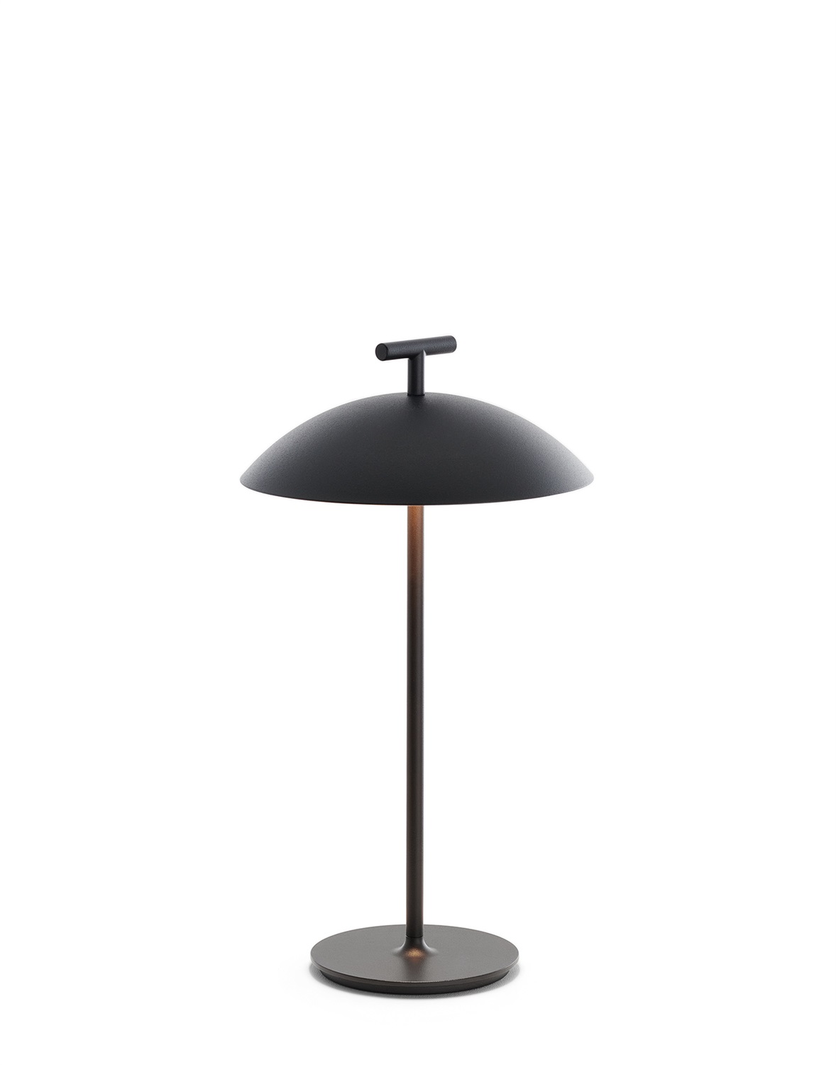 Kartell Mini Geen-A Lampada da Tavolo Ricaricabile Senza Fili Nero - Metallo, Ø 20 x H 36,2 cm, LED 1,5W, IP54