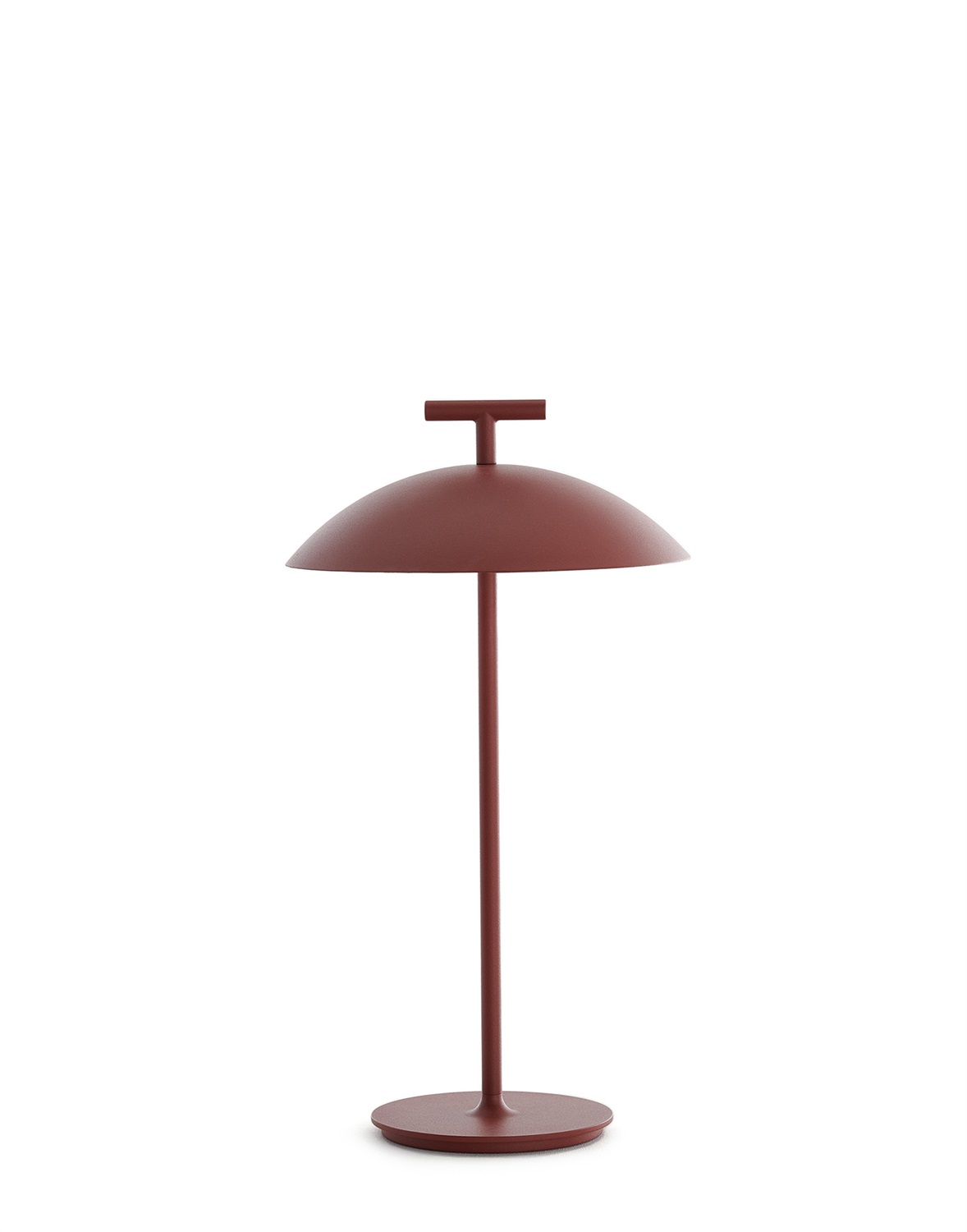 KARTELL Mini Geen-A Lampada da Tavolo Portatile a Batteria Rosso Mattone - Acciaio, Ø 20 cm x H 36,5 cm, LED Dimmerabile