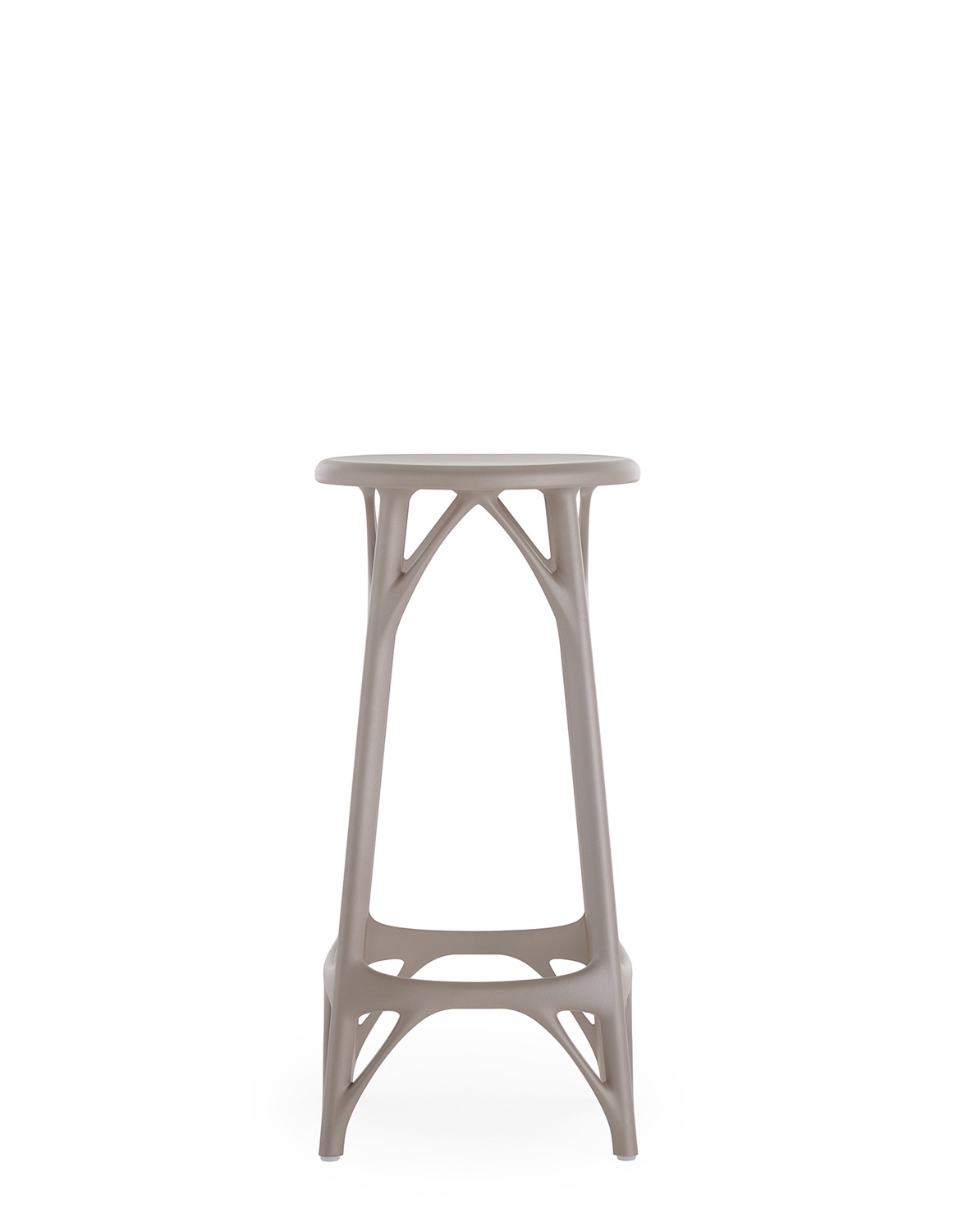 Kartell A.I. Stool Light Sgabello Bar Grigio in Tecnopolimero Riciclato - Designer Philippe Starck - Ø 32 x H 65 cm