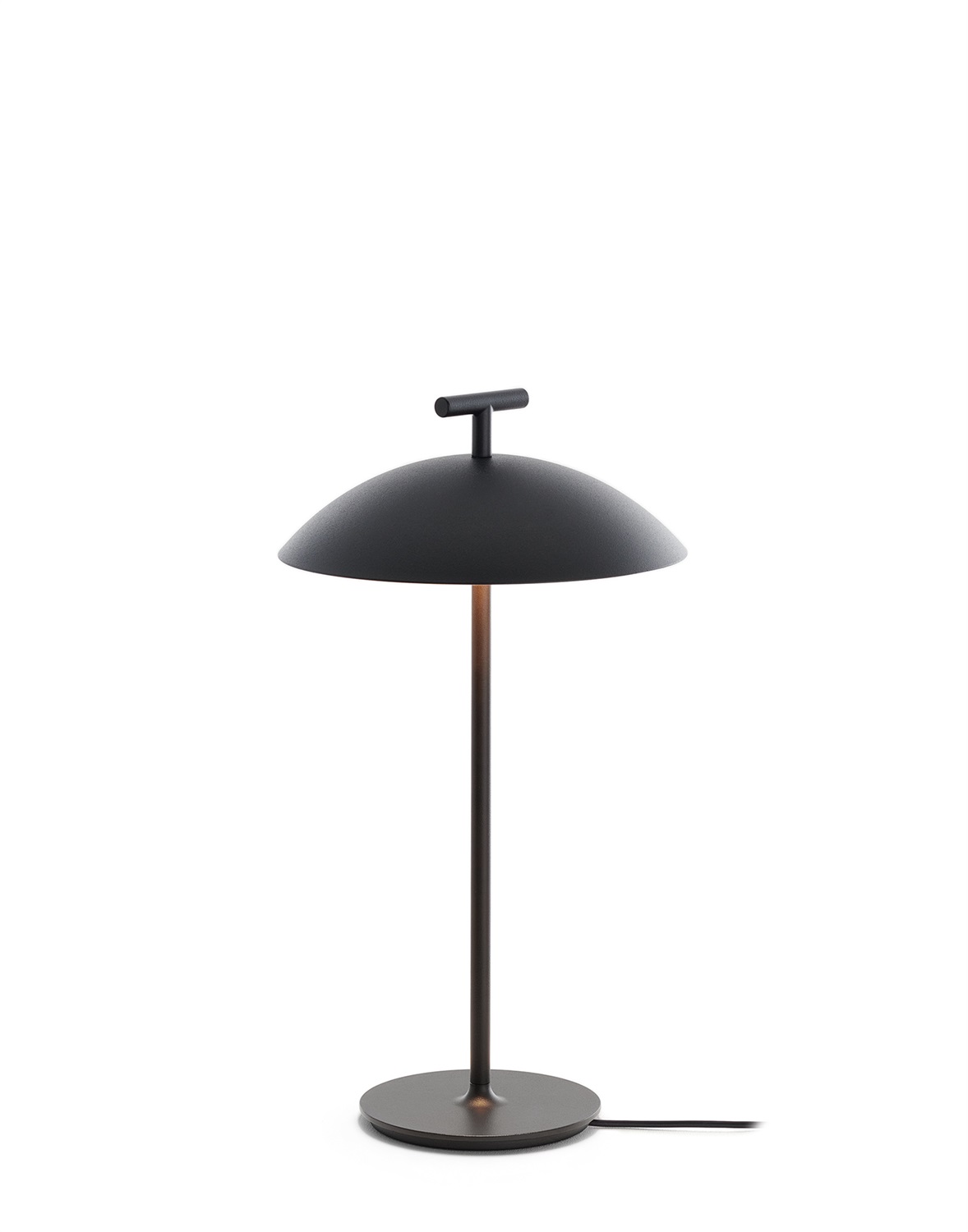 Kartell Mini Geen-A Lampada da Tavolo Nero - Design Ferruccio Laviani, Ø 20 cm, H 36.5 cm, LED Integrato