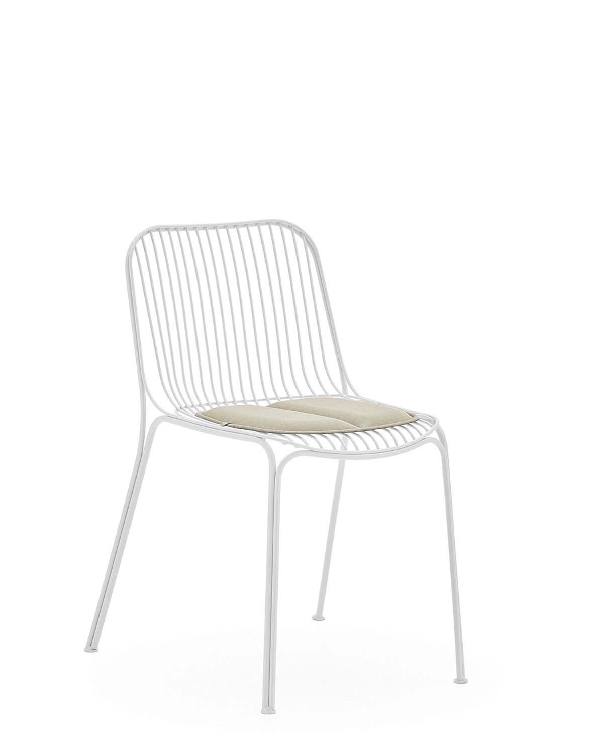 Kartell Hiray Cuscino per Sedia da Esterno - Tessuto Riciclato Beige, Design di Ludovica & Roberto Palomba