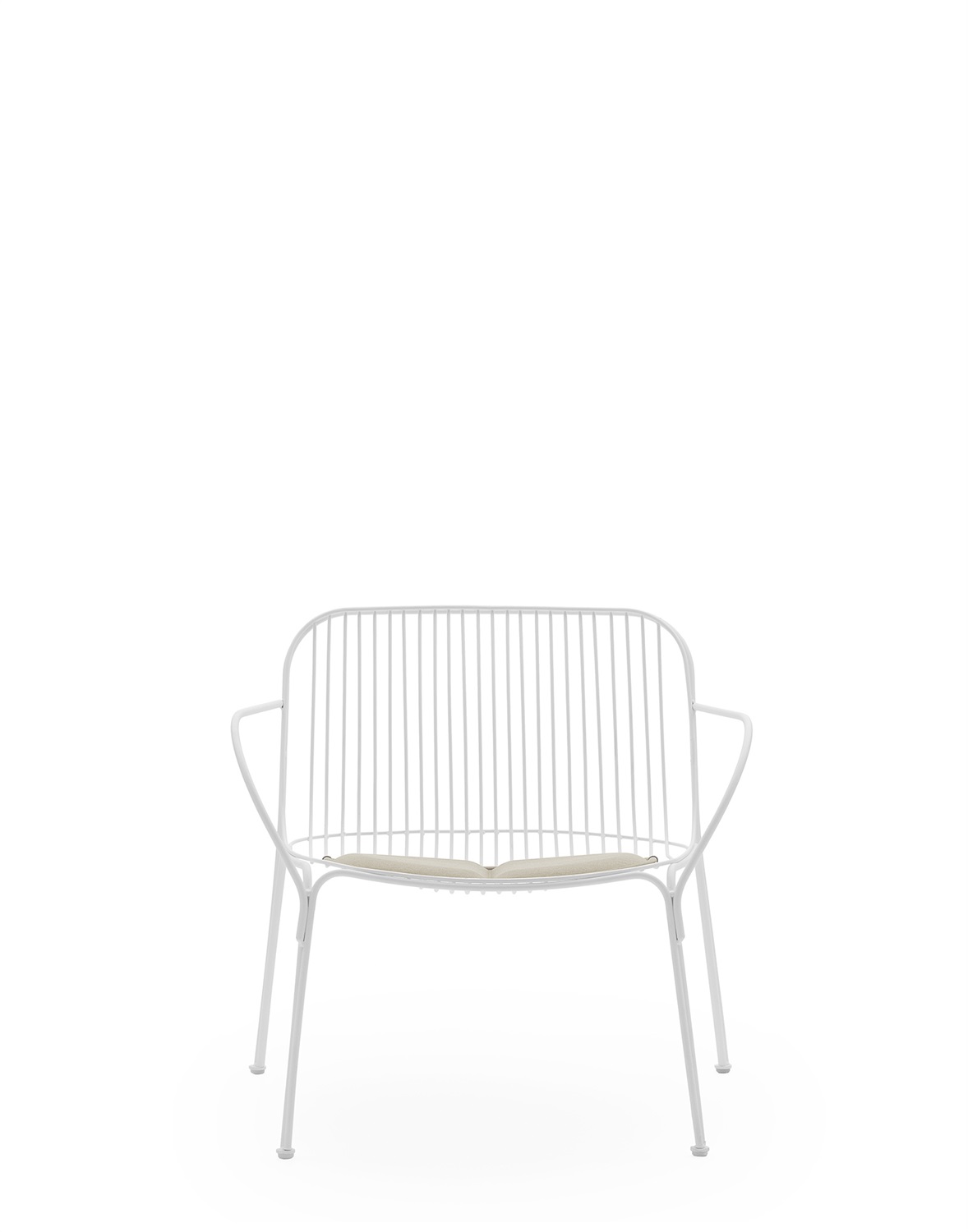 Kartell Hiray Cuscino per Sedia da Esterno - Tessuto Riciclato Beige, Design di Ludovica & Roberto Palomba