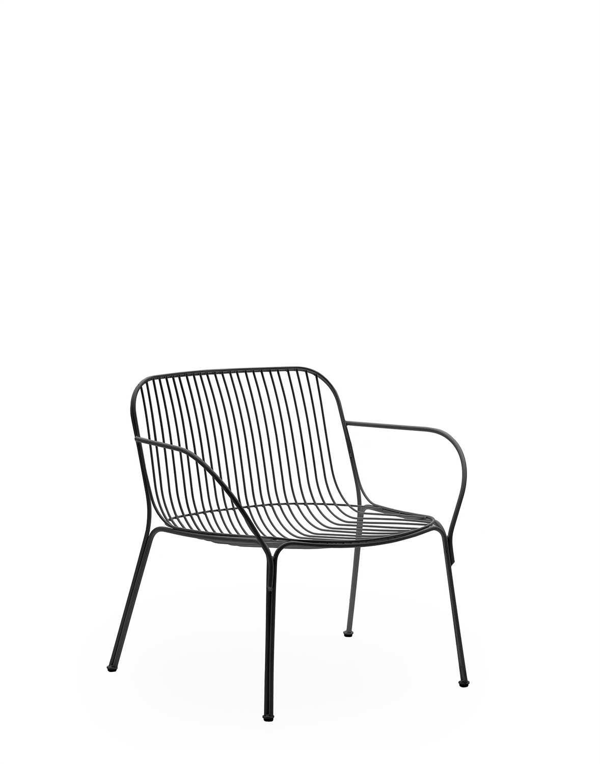 Kartell HiRay Poltrona Bassa per Esterni - Nero, Acciaio Galvanizzato, Design Ludovica & Roberto Palomba